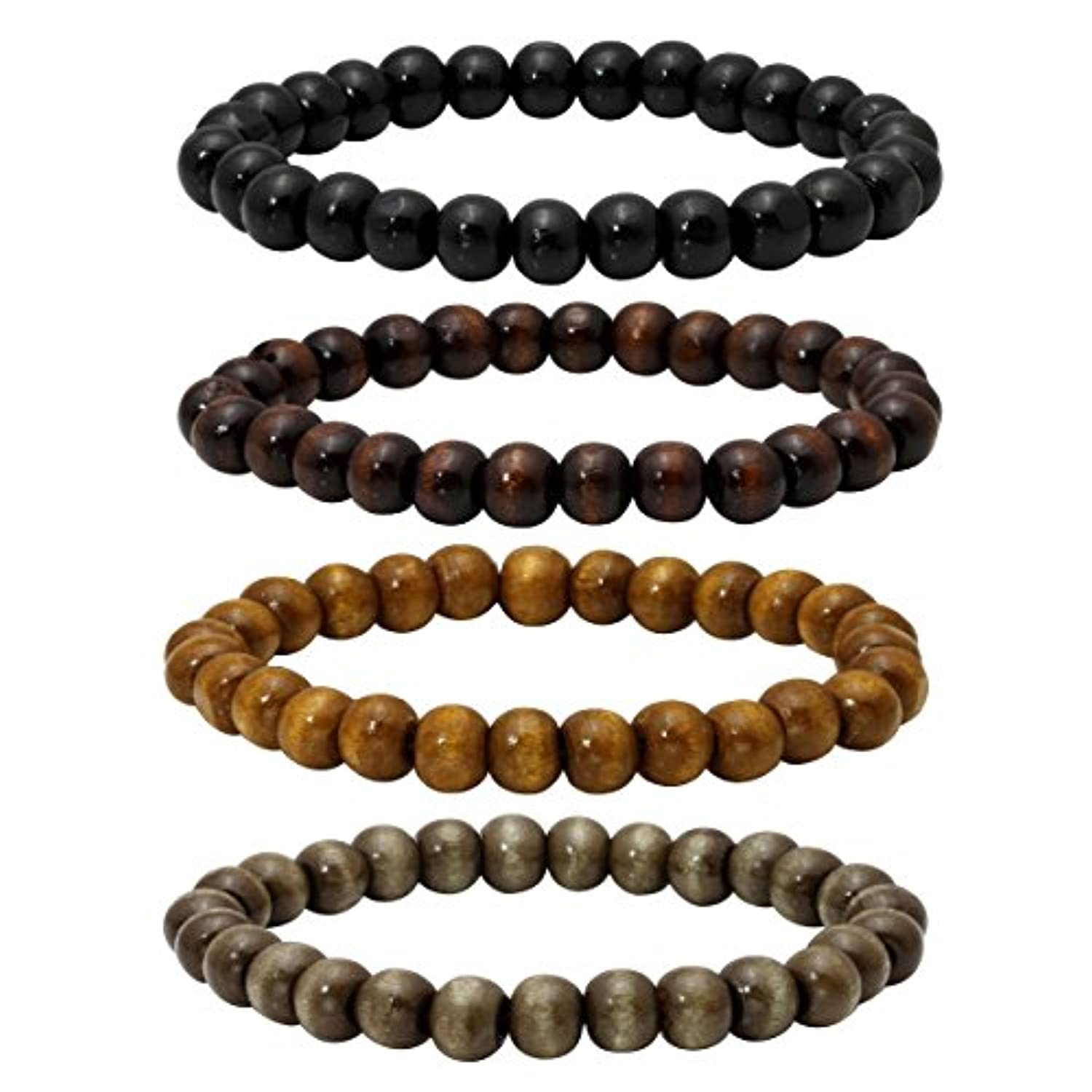 Eigso - Pulsera de cuentas de madera de 0.315 in para meditación con cuentas tibetanas de Buda para hombres y mujeres