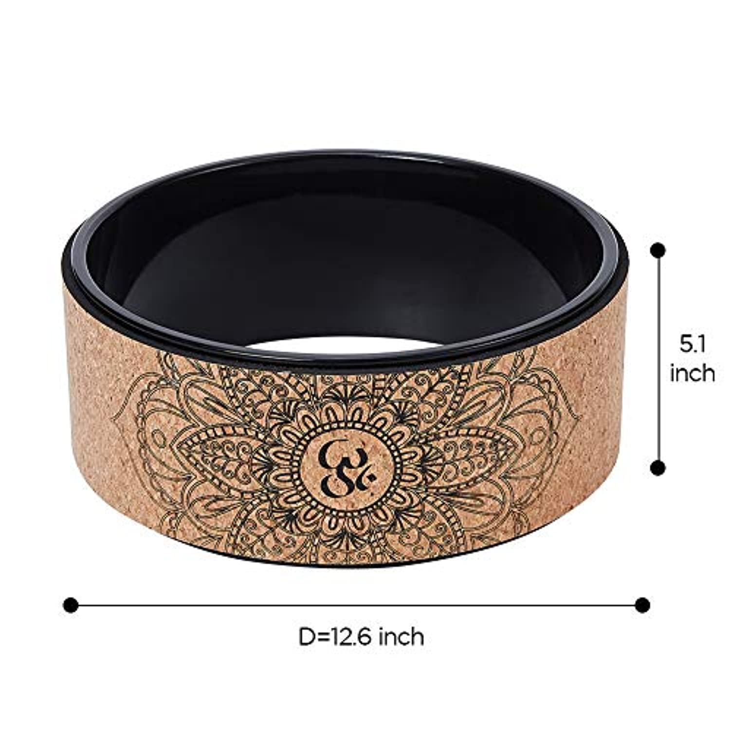 Rueda de yoga redder de 12.6 pulgadas de TPU Mandala, rueda de masaje para yoga, rodillo de espuma de apoyo para estiramiento para aumentar la flexibilidad y mejorar las curvas de espalda, práctica de yoga