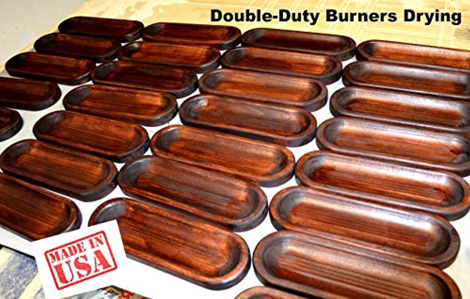 Quemador de incienso Gift Set – Mejor En Catching todas las cenizas, – Grande, Double Wide Holds 2 Sticks. trough-style Madera Ceniza Catcher y 20 – Varillas de incienso NUEVO de sensari