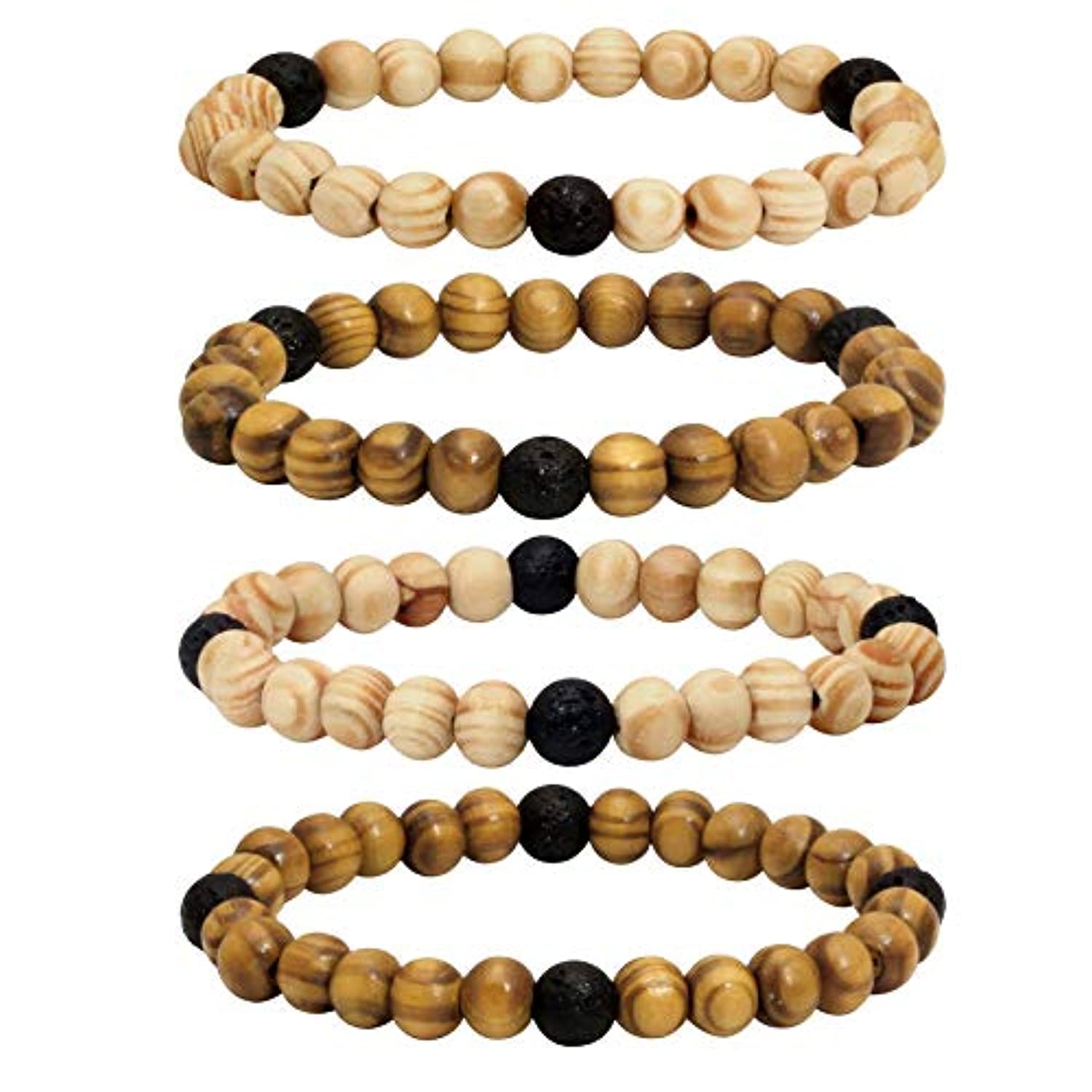 Milakoo - Pulsera de cuentas de piedra de lava con difusor de aceites esenciales para hombres y mujeres