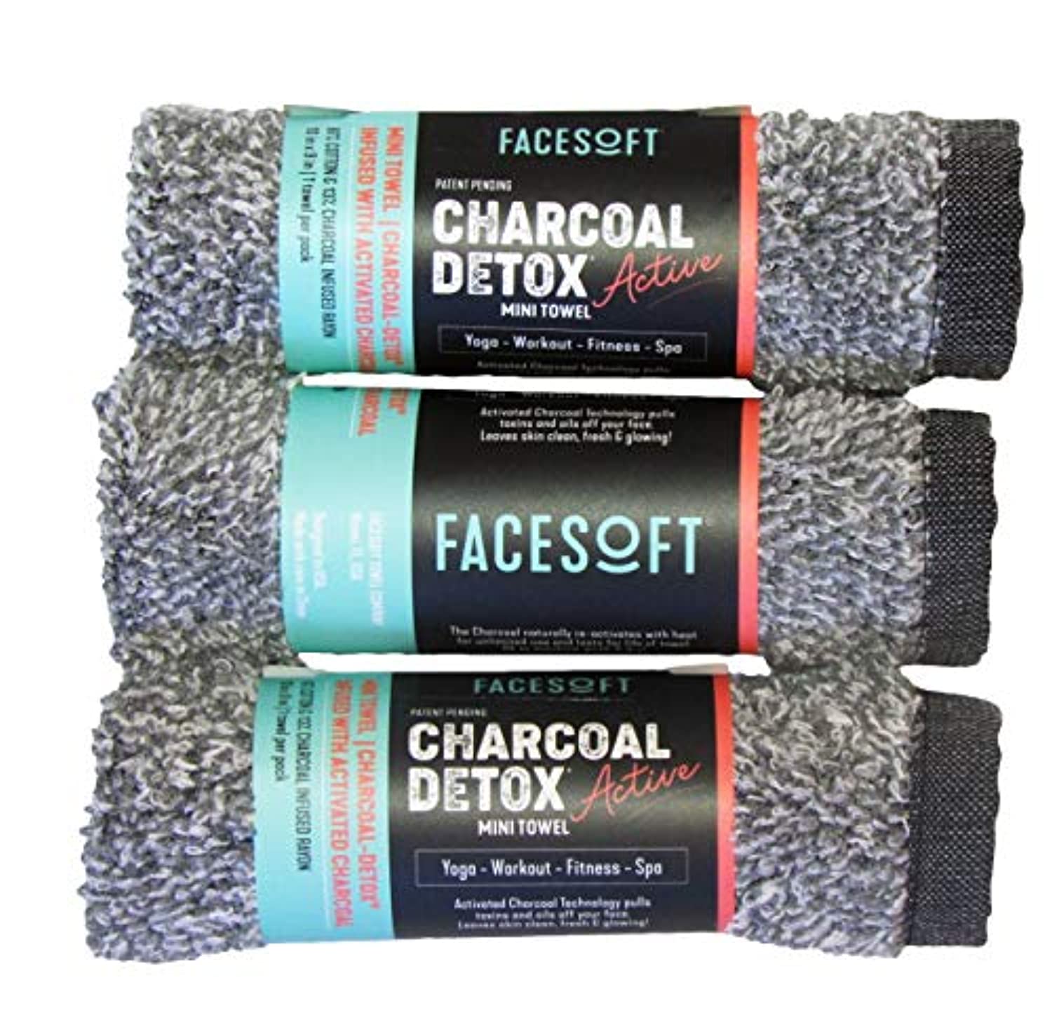 FACESOFT Towel Company: Hypo-Allergenic – Toalla de yoga de algodón perfecto – Antibacteriana – Absolutamente sin fibras sintéticas – 3 unidades