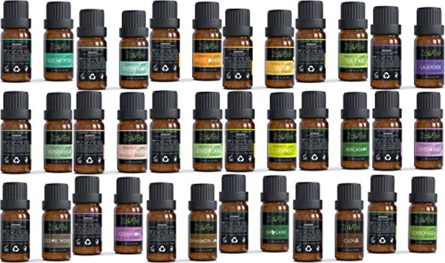 Juego de 18 aceites esenciales con estuche de 20 agujeros terapéuticos naturales 100% difusor aromaterapia grado lavanda limón menta árbol té argán incienso bergamota limón