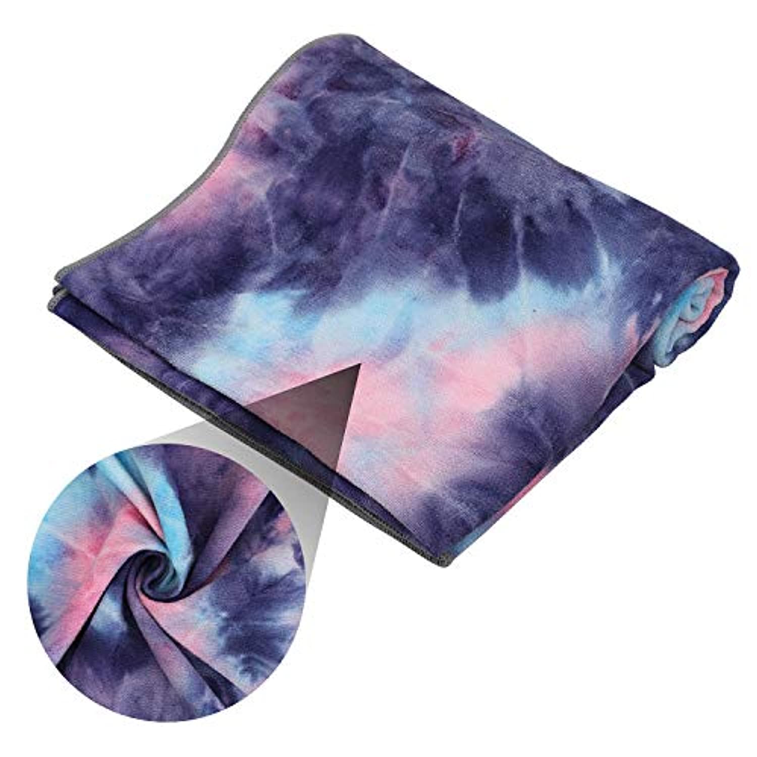 Toallas de yoga, toalla de yoga antideslizante, textura de gofre antideslizante, 100% absorbente de microfibra sin olor, toalla de yoga de tamaño estándar de 24 pulgadas x 72 pulgadas, para yoga caliente, Bikram, Pilates