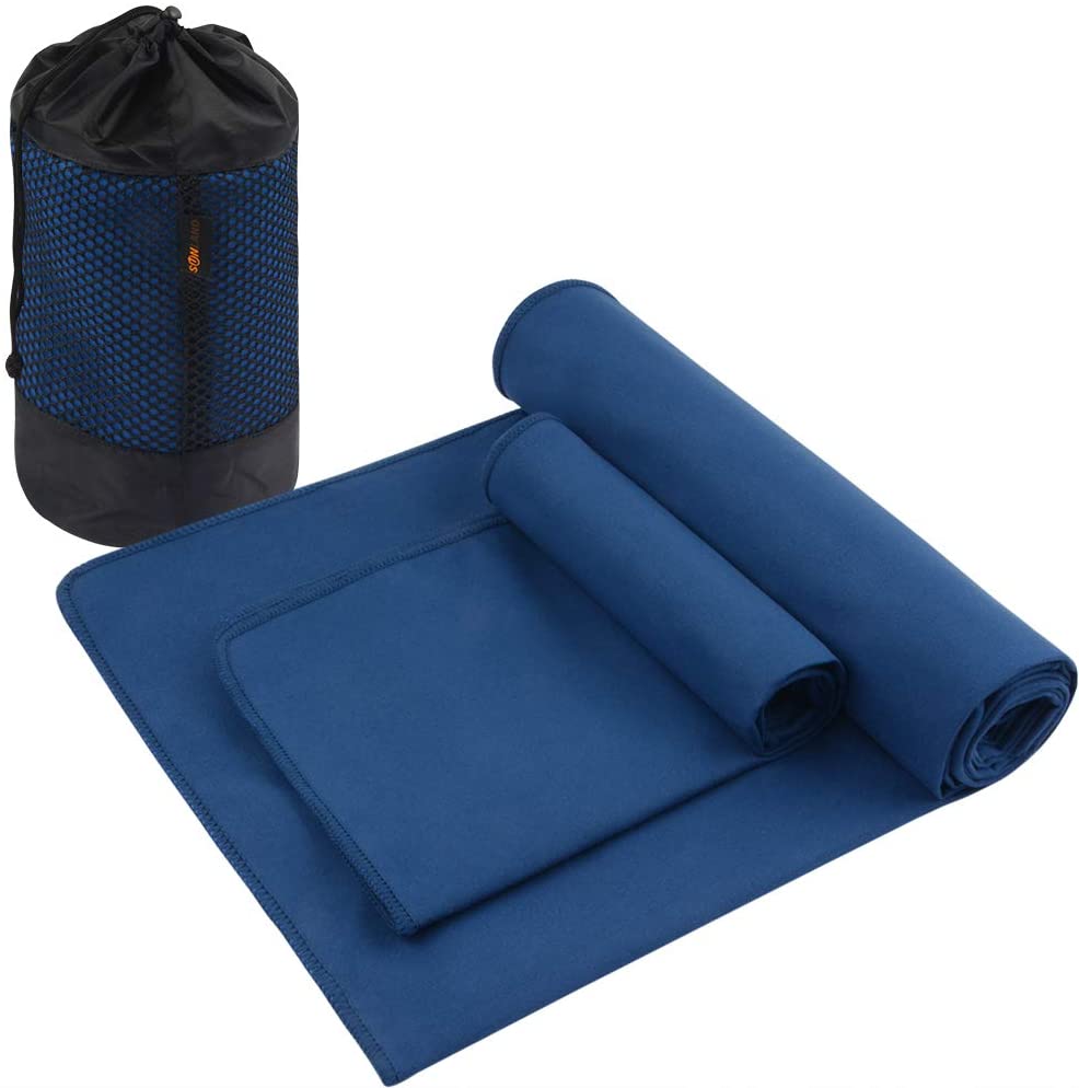 SUNLAND Toalla de yoga de microfibra absorbente de sudor suave antideslizante toalla de yoga caliente + toalla de mano 2 en 1 juego con bolsa de transporte, ideal para pilates Hot Yoga Bikram 24 pulgadas x 72 pulgadas