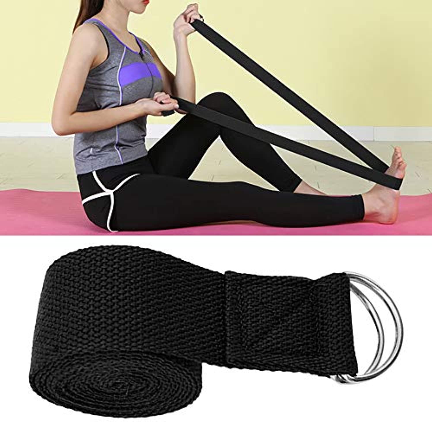 Roeam - Bloques de corcho para yoga con correa ajustable para estiramiento de yoga, corcho, ladrillos de madera, cinturón de yoga ajustable, accesorios de entrenamiento para el hogar