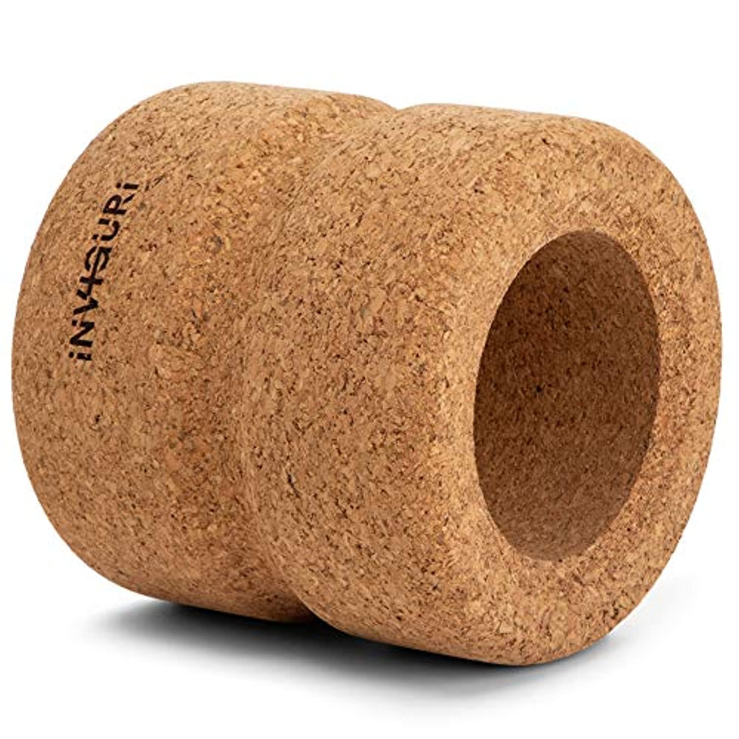 Ruedas de corcho sólido de inviguri, extra anchas, de diseño fuerte, rueda de yoga para aliviar el dolor de espalda, rueda de estiramiento de espalda con ranura para la columna vertebral, yoga y rodillo trasero, masaje moderado a profundo en diseño de 10.
