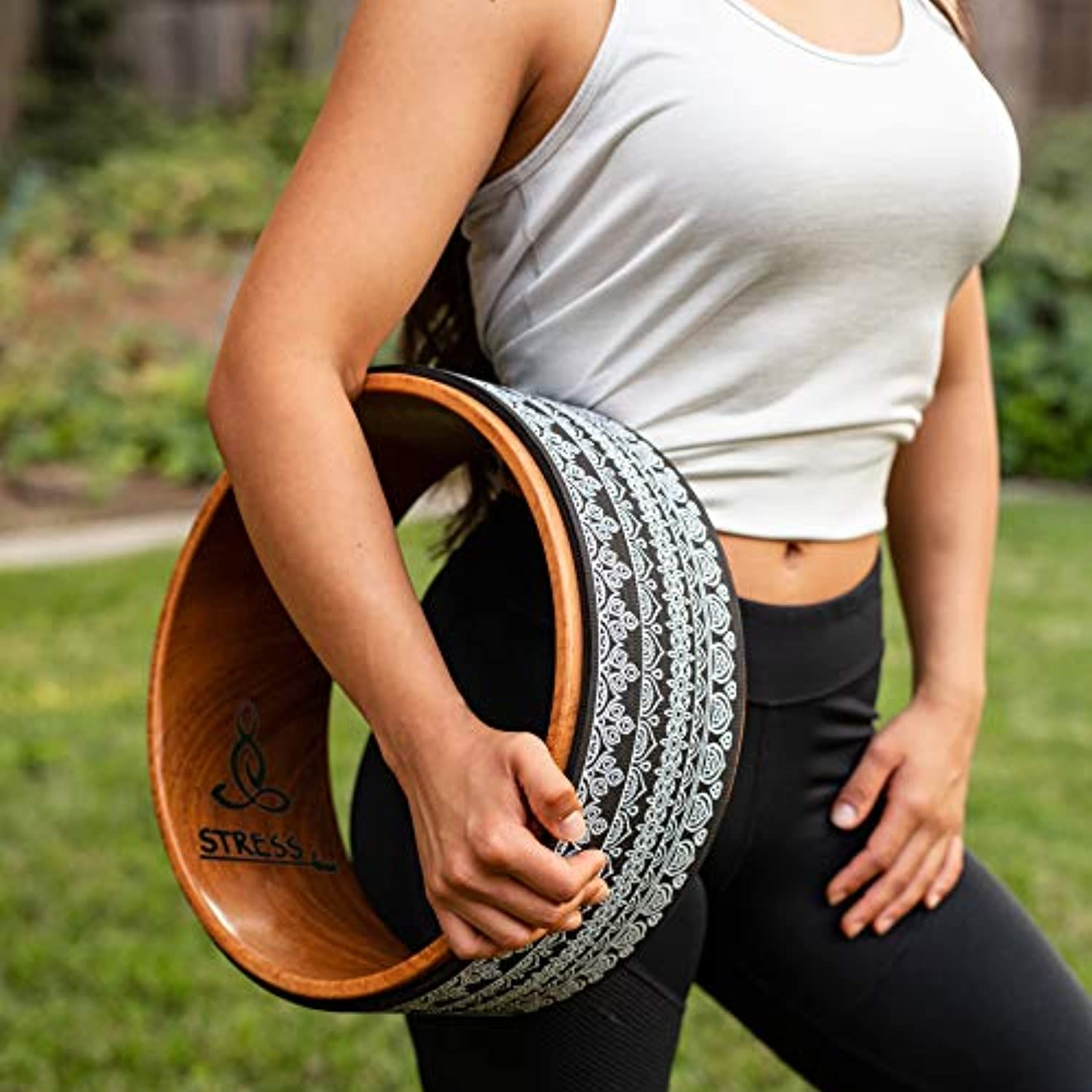 Rueda de yoga con menos estrés – fuerte y cómoda rueda de yoga Dharma, perfecta para estirar + aumentar la flexibilidad
