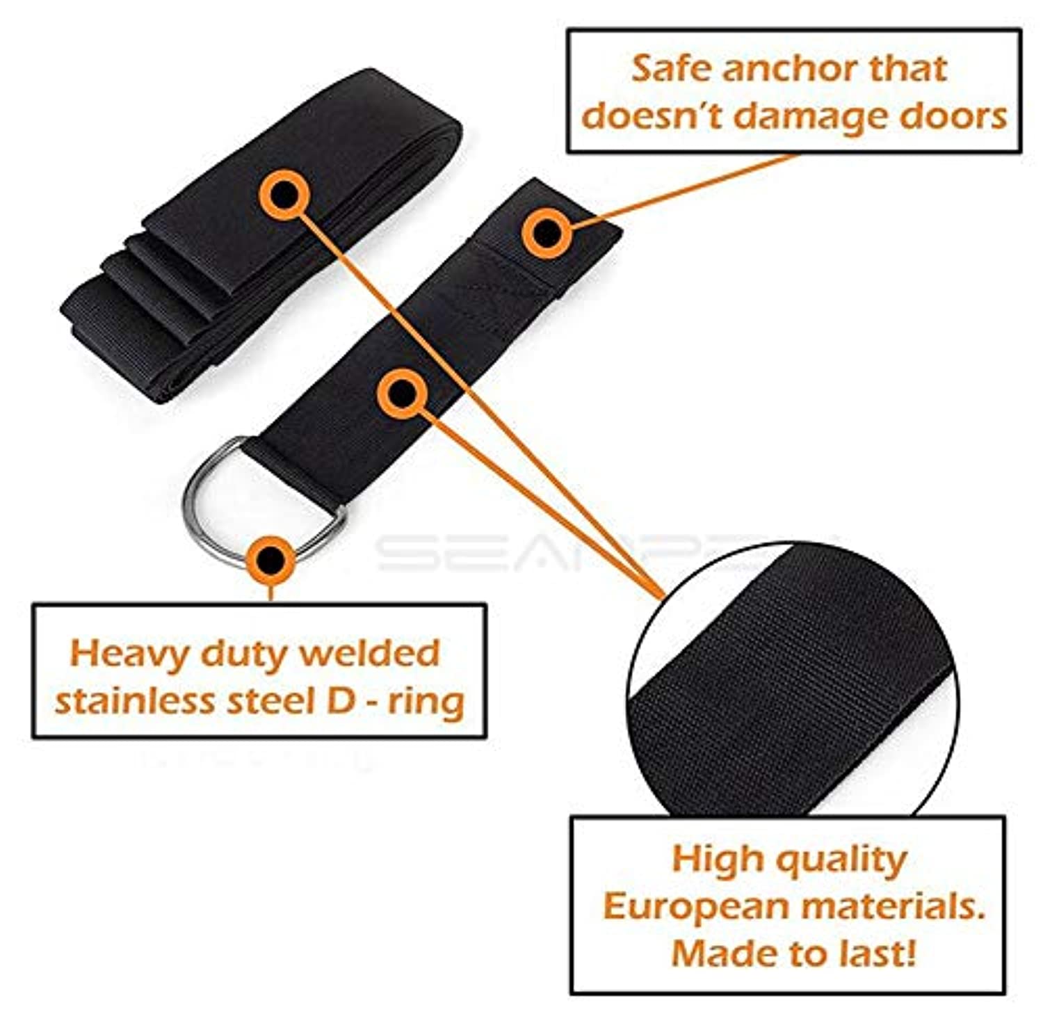 Pierna de ballet de yoga, elástico, fijación de puerta, obtener más flexible, flexibilidad y estiramiento de las correas de las piernas – ideal para gimnasia de bailes de cerezo o cualquier entrenamiento deportivo Premium elástico Fitness equipamiento ban