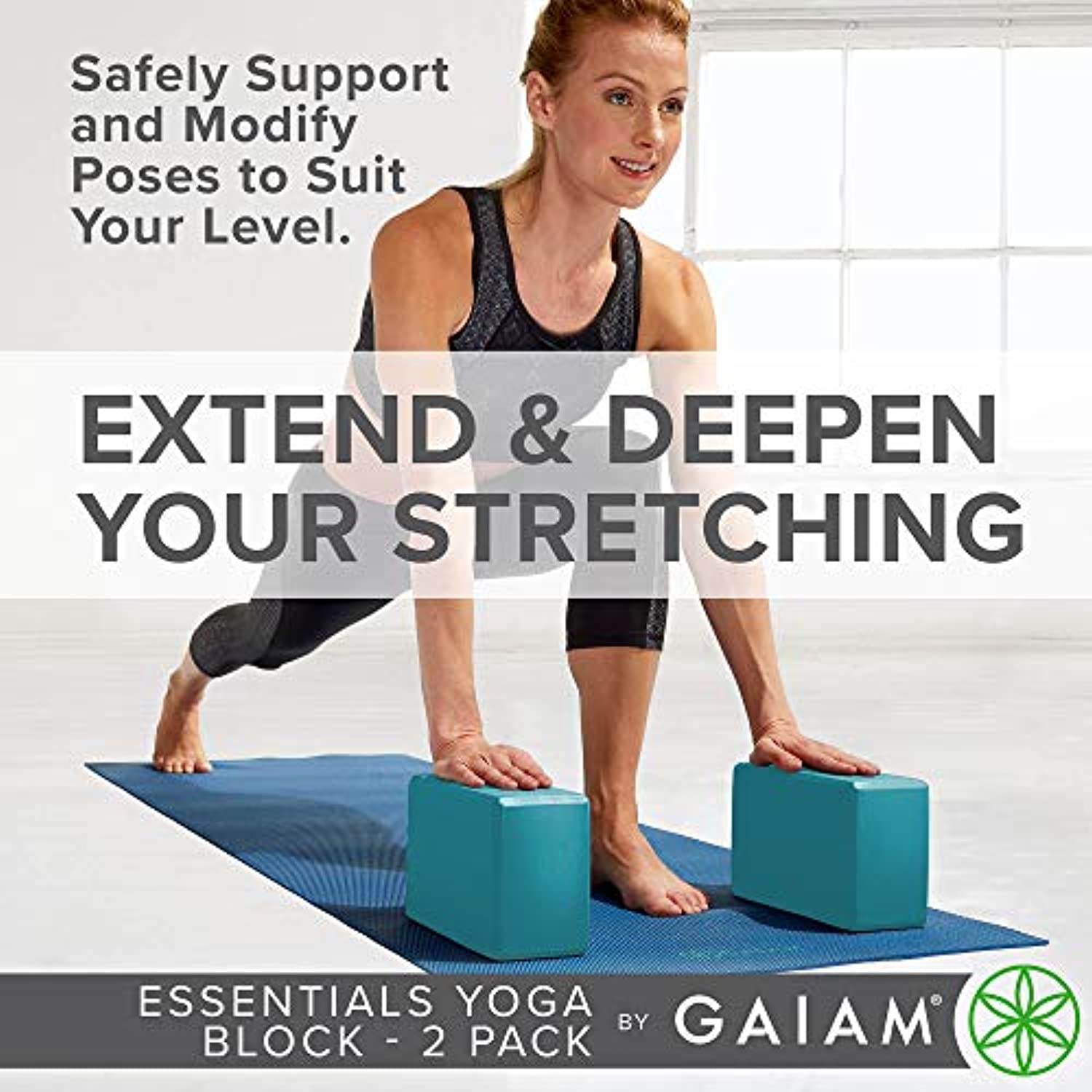 Gaiam Essentials - Bloque de yoga (set de 2), espuma de EVA suave y antideslizante, multiuso