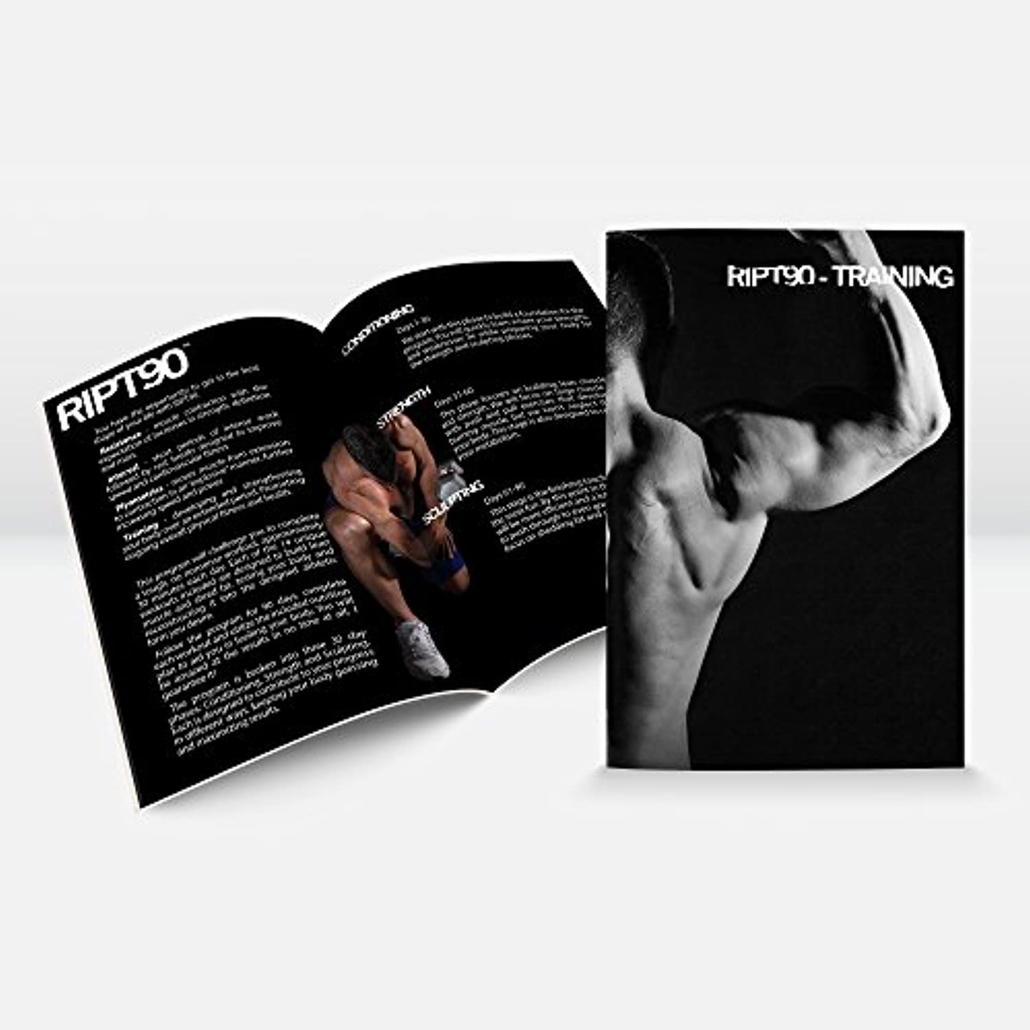 RIPT90: 14 DVD de programa de rutinas de ejercicio de 90 días + calendario de entrenamiento y guía fitness y plan de nutrición