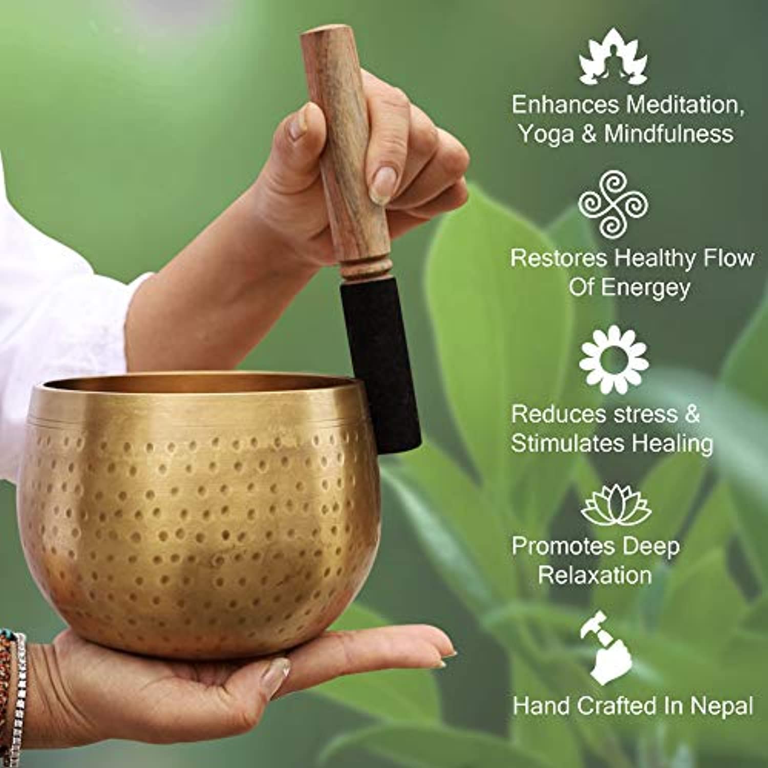 DharmaObjects - Juego de cojines tibetanos para meditación con diseño de gong