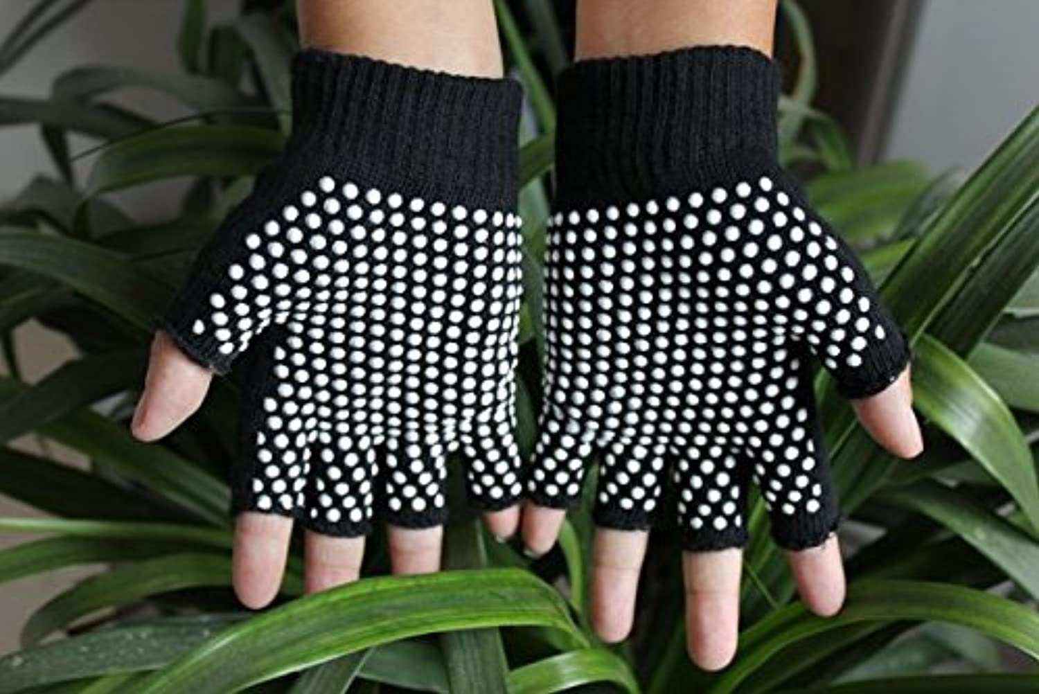 zaptex algodón Yoga Guantes Fingerless antideslizante unidades), diseño de 2