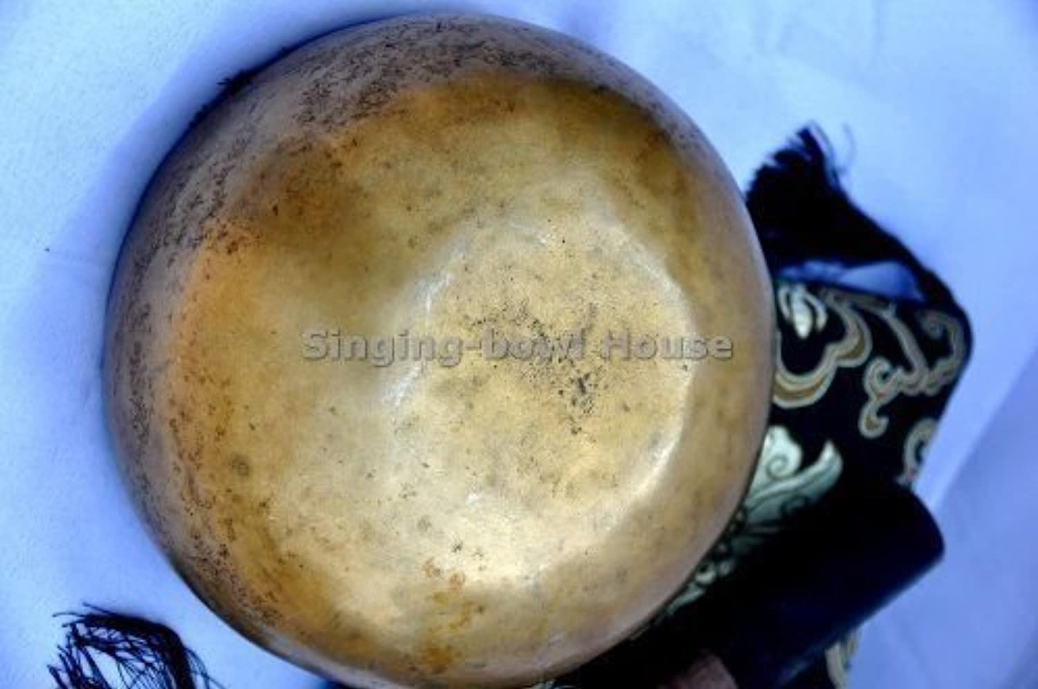 Tazón tibetano golpeado a mano para el chakra coronario B, para canto y meditación, de 5.6 pulgadas.