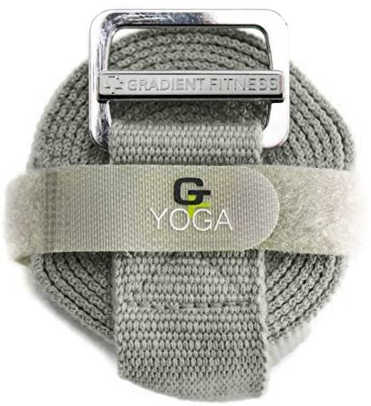 Correa de yoga degradado, hebilla de fácil alimentación sin fricción, correas de mezcla de algodón y poliéster súper suave, guía electrónica. (8 pies)