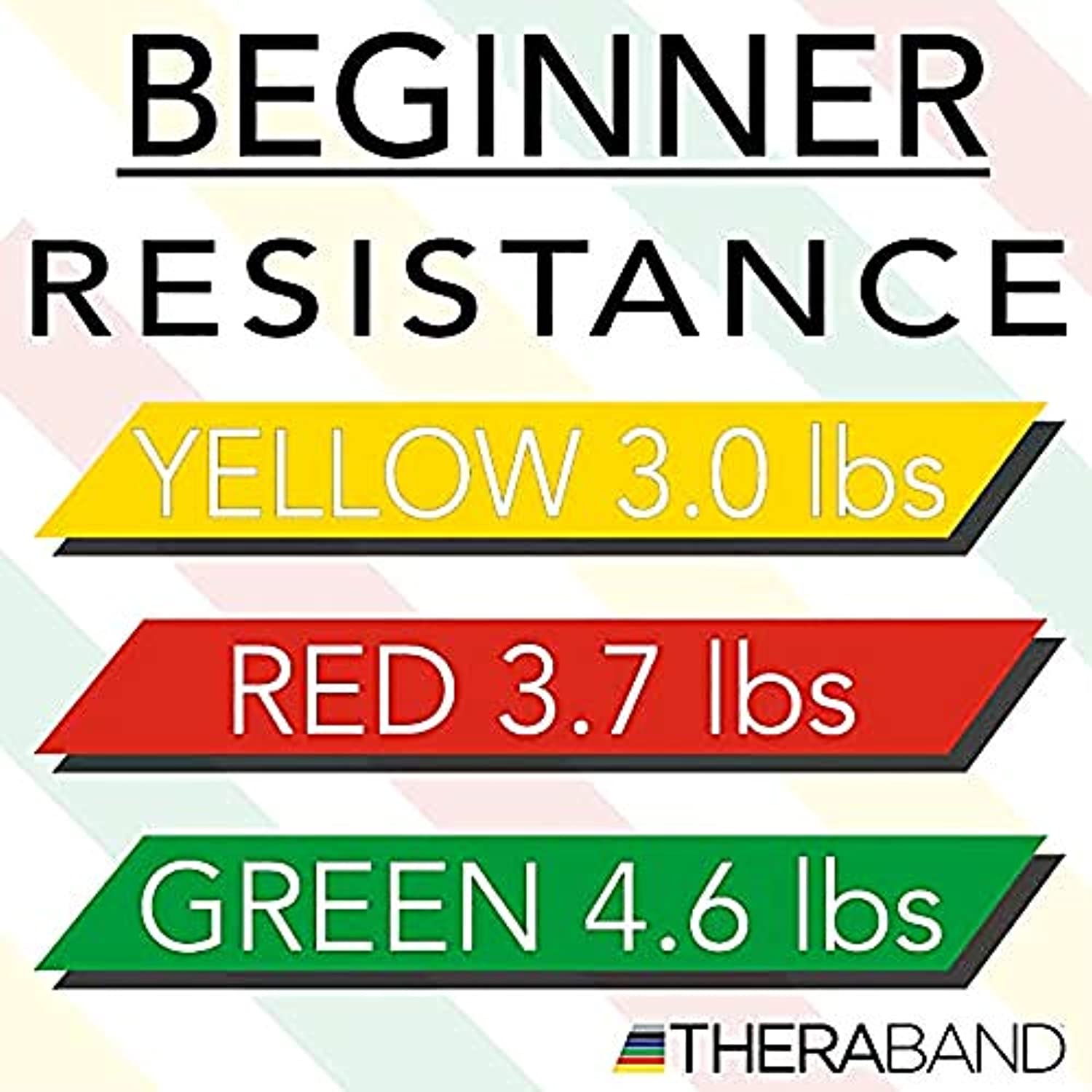 TheraBand Juego de bandas de resistencia de látex, bandas elásticas profesionales para ejercicios de cuerpo superior e inferior, terapia física, pilates, entrenamientos en casa y rehabilitación, .