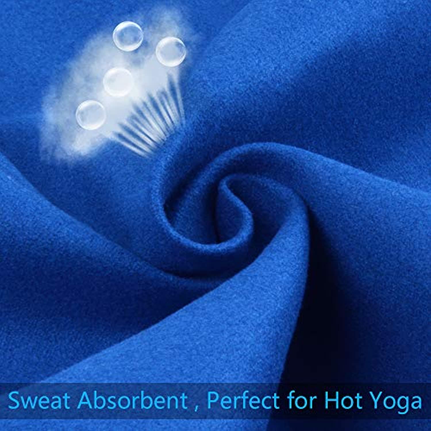 SUNLAND Toalla de yoga de microfibra absorbente de sudor suave antideslizante toalla de yoga caliente + toalla de mano 2 en 1 juego con bolsa de transporte, ideal para pilates Hot Yoga Bikram 24 pulgadas x 72 pulgadas