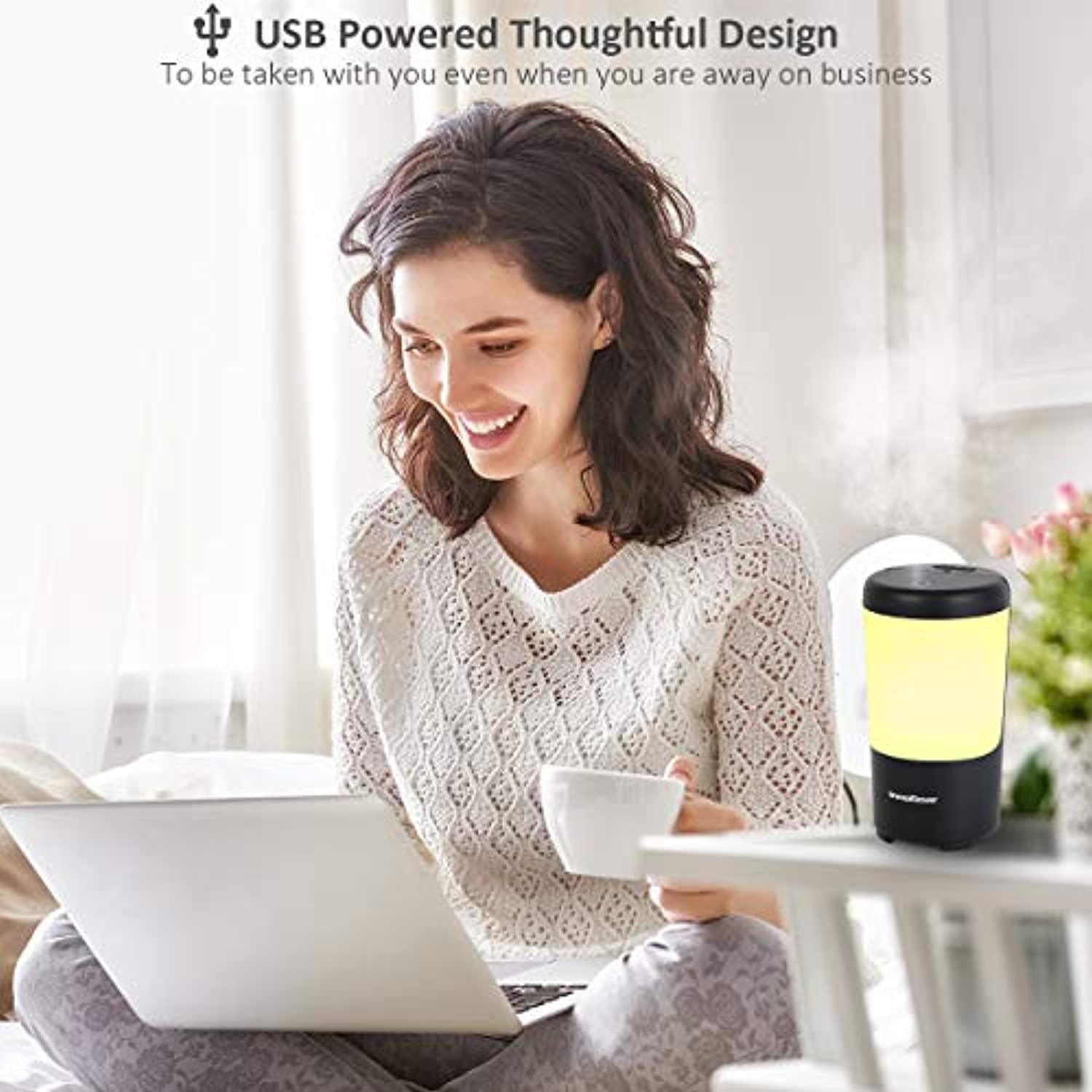 InnoGear - Difusor USB para coche, difusor de aromaterapia, difusor de aceite esencial, humidificador de coche con niebla fría para vehículo con función de apagado automático sin agua