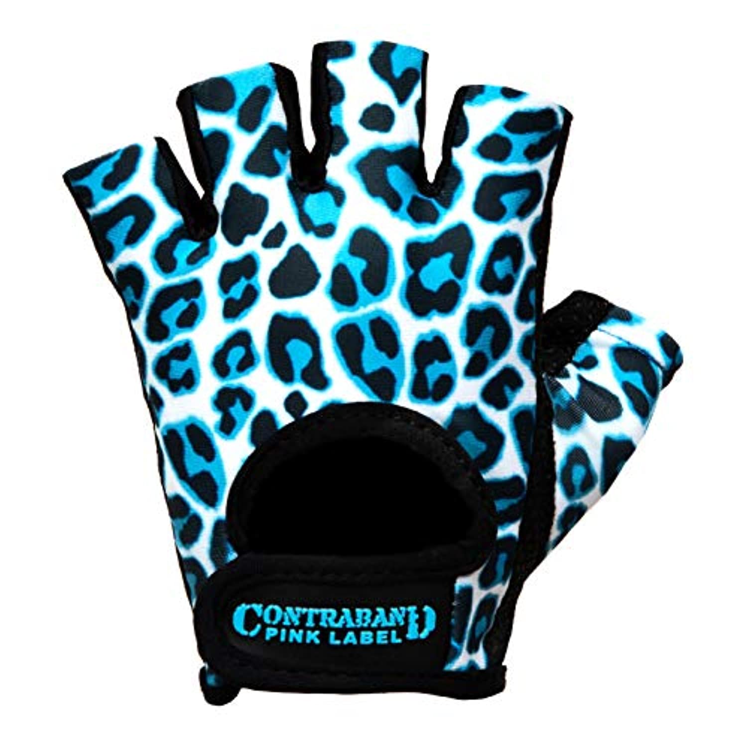 Contraband Pink Label 5297 - Guantes de elevación con estampado de leopardo para mujer, 2 pares, ligero, vegano, mediano, acolchado de microfibra amara, cuero con agarre de silicona