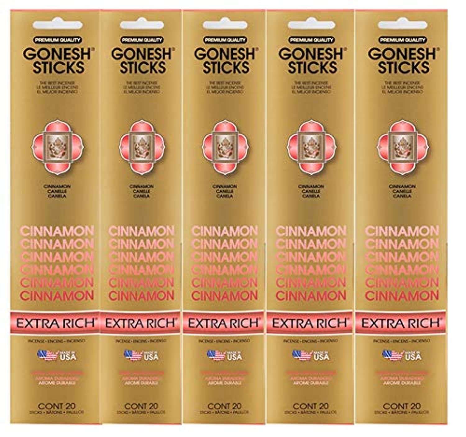 Incienso Gonesh Extra Rich Collection – canela 5 paquetes (100 total)