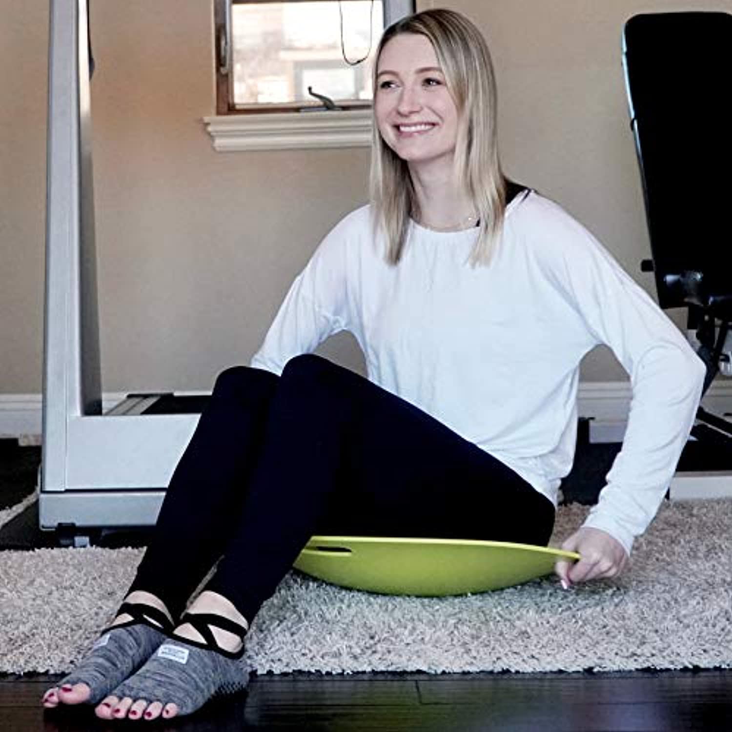SIT TWISTER - Calcetines deportivos para yoga, pilates y ejercicios (algodón y licra, color gris)