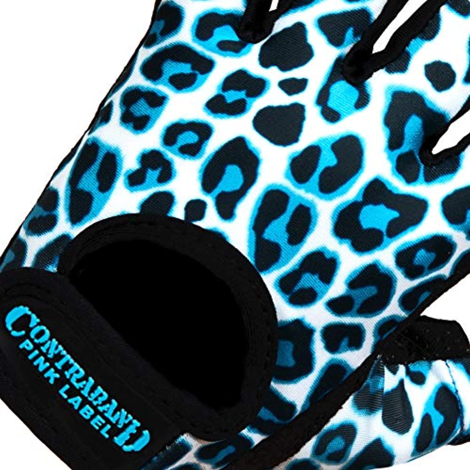 Contraband Pink Label 5297 - Guantes de elevación con estampado de leopardo para mujer, 2 pares, ligero, vegano, mediano, acolchado de microfibra amara, cuero con agarre de silicona
