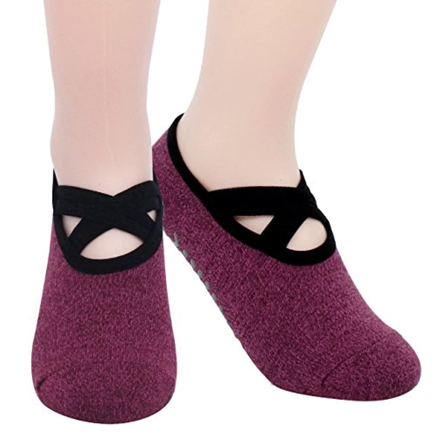 FitExtreme - Calcetines de yoga y pilates para mujer, 3 a 5 pares, antideslizantes, agarre grueso