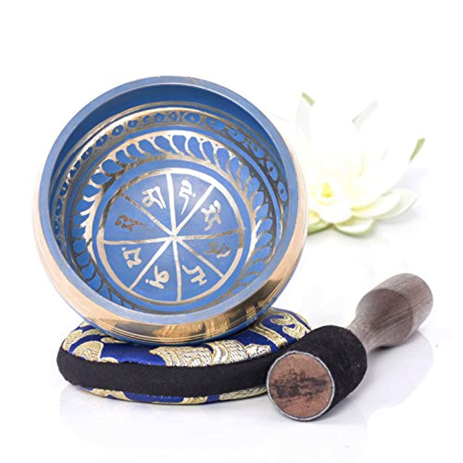 Cuenco del Himalaya Silent Mind, hermosos diseños, Azul