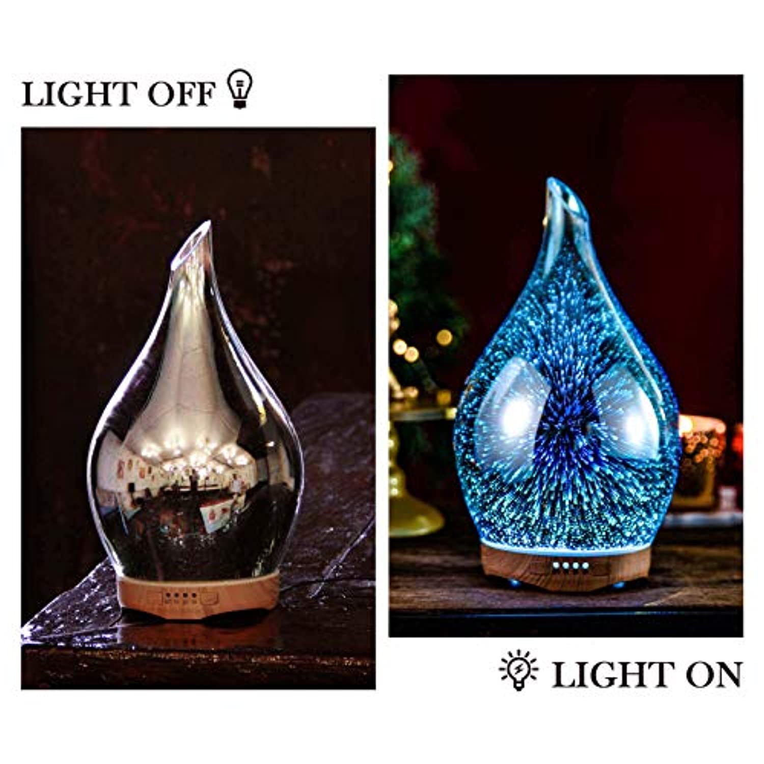 Porseme 9.5 fl oz 3D difusor de aceite esencial difusor aromaterapia difusores niebla fría sin agua auto apagado humidificador