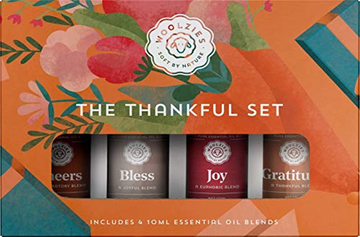 Woolzies - Juego de 4 aceites esenciales de grado terapéutico – Salud, bendición, alegría, gratitud – 0.3 fl oz
