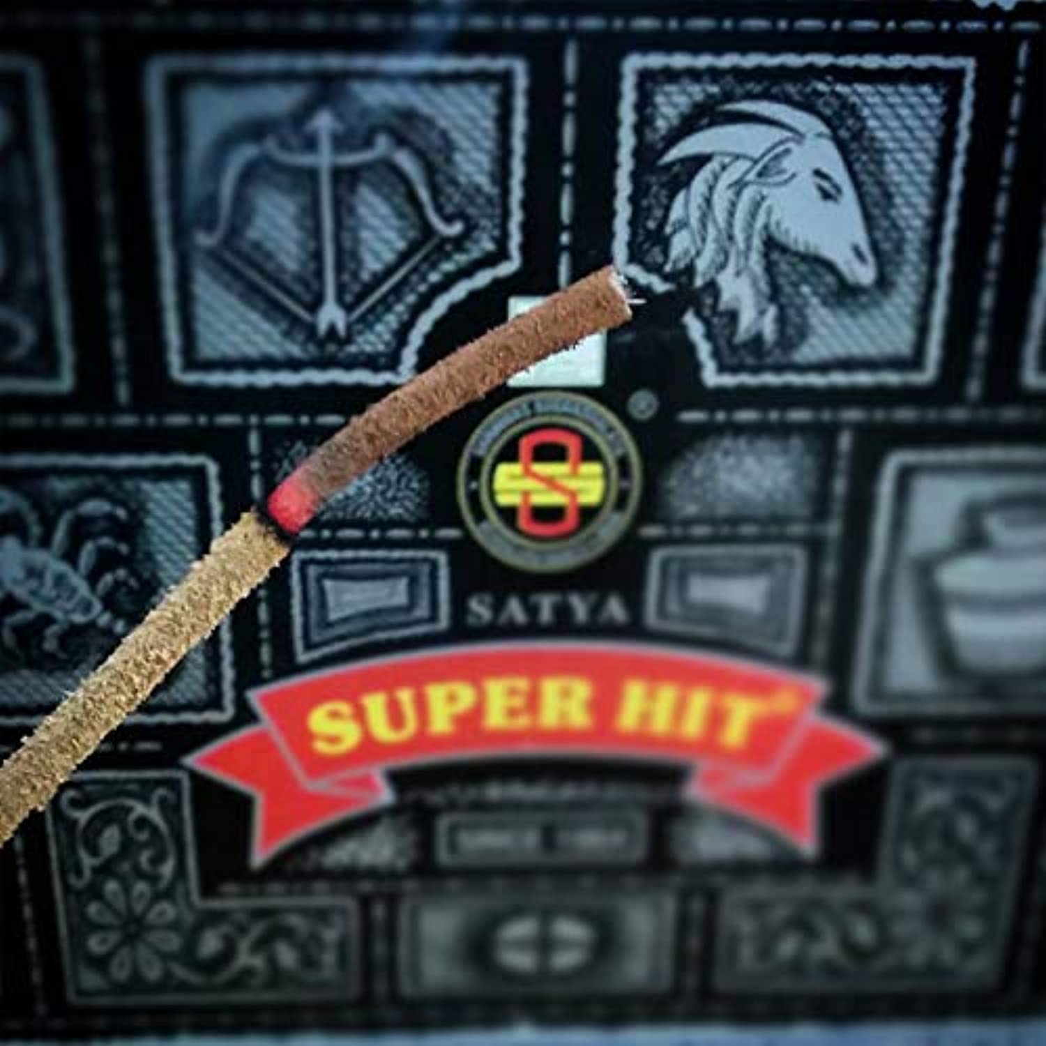 Satya Super Hit - Varillas de incienso (12 paquetes de 0.53 oz cada uno)