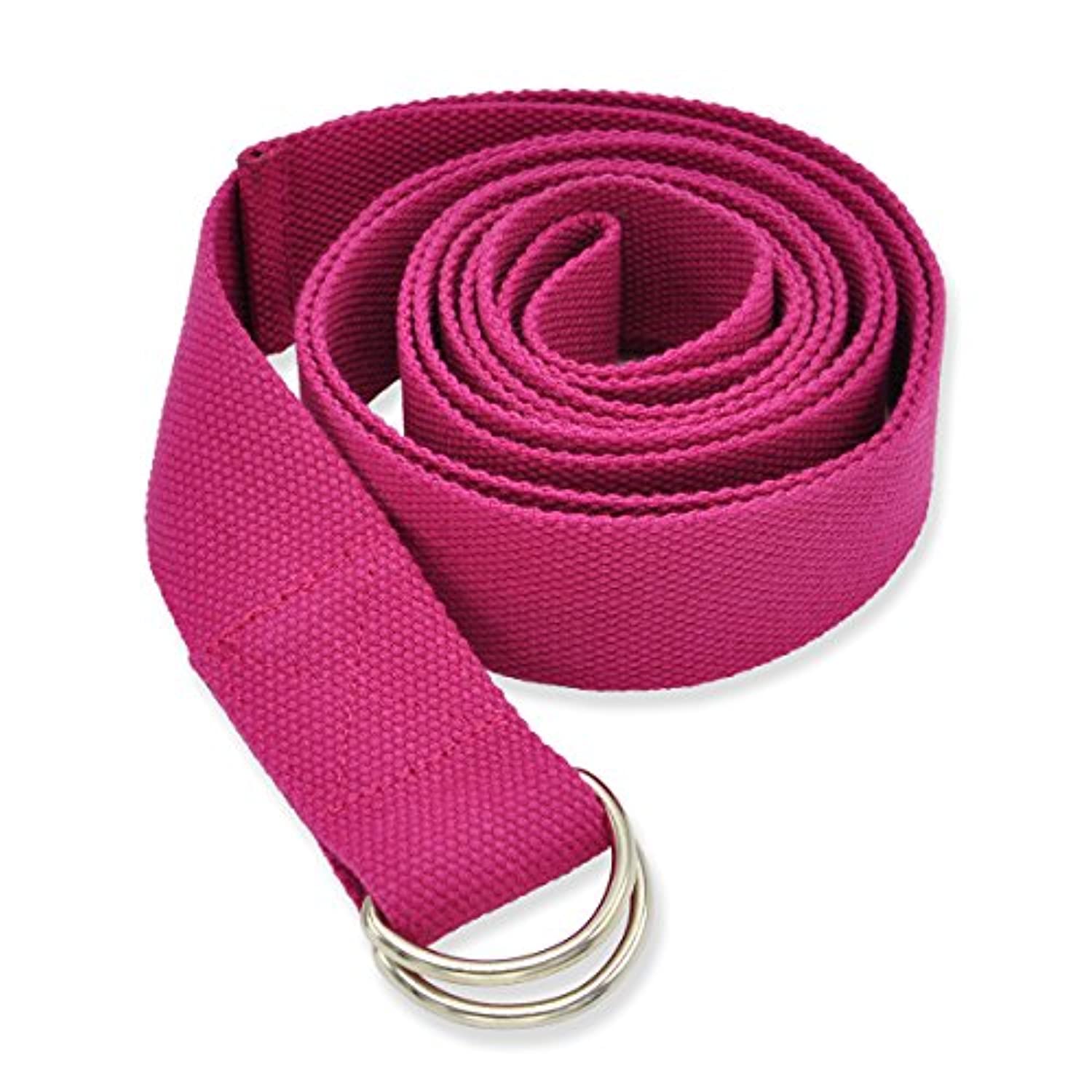 Correa de yoga extralarga de 98.8 in, fabricada con el mejor algodón duradero, hebilla de metal ajustable con anilla en D para estiramiento de flexibilidad, física y terapia, 2 unidades