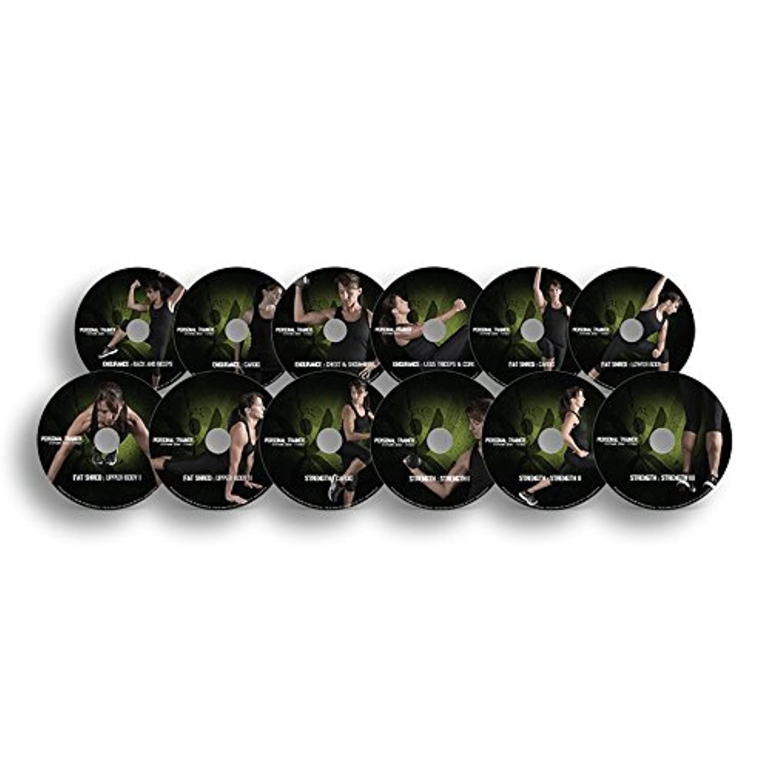 Entrenador personal: programa de entrenamiento de 90 días 12 videos de ejercicios en DVD + calendario de entrenamiento, rastreador de fitness y guía de entrenamiento y plan de nutrición.
