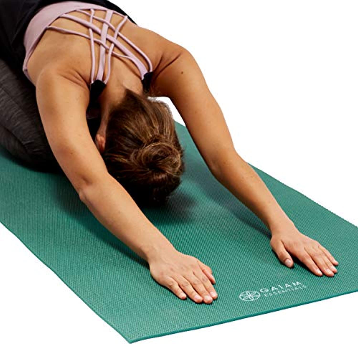 Gaiam Essentials - Tapete de yoga con correa para transporte (72.0 pulgadas de largo x 24.0 pulgadas de ancho x 1/4 de pulgada de grosor).