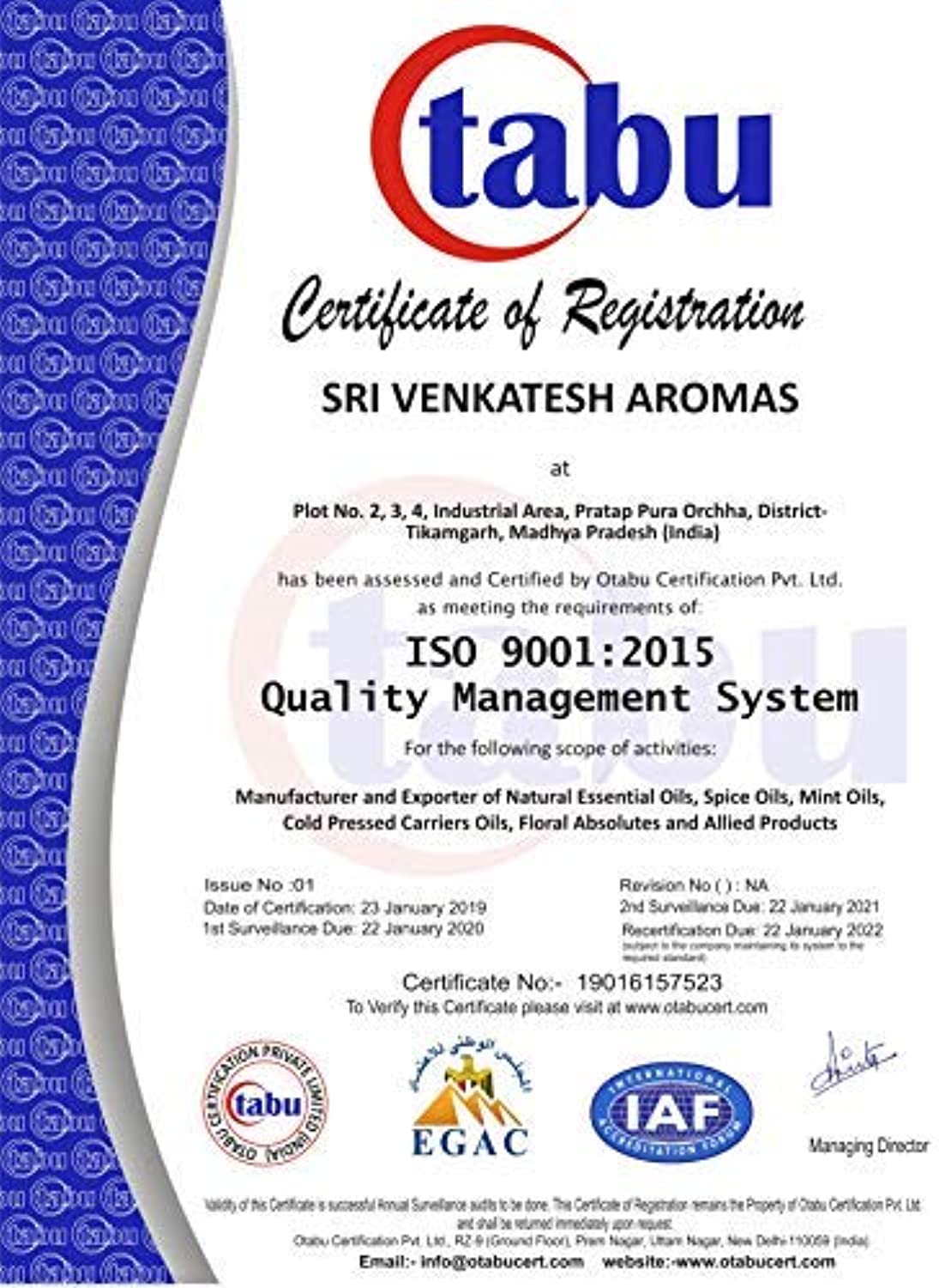 Aceite de pachulí orgánico certificado por USDA – 100% puro y natural, destilado al vapor de grado natural y terapéutico para la piel y relajación por SVA Organics