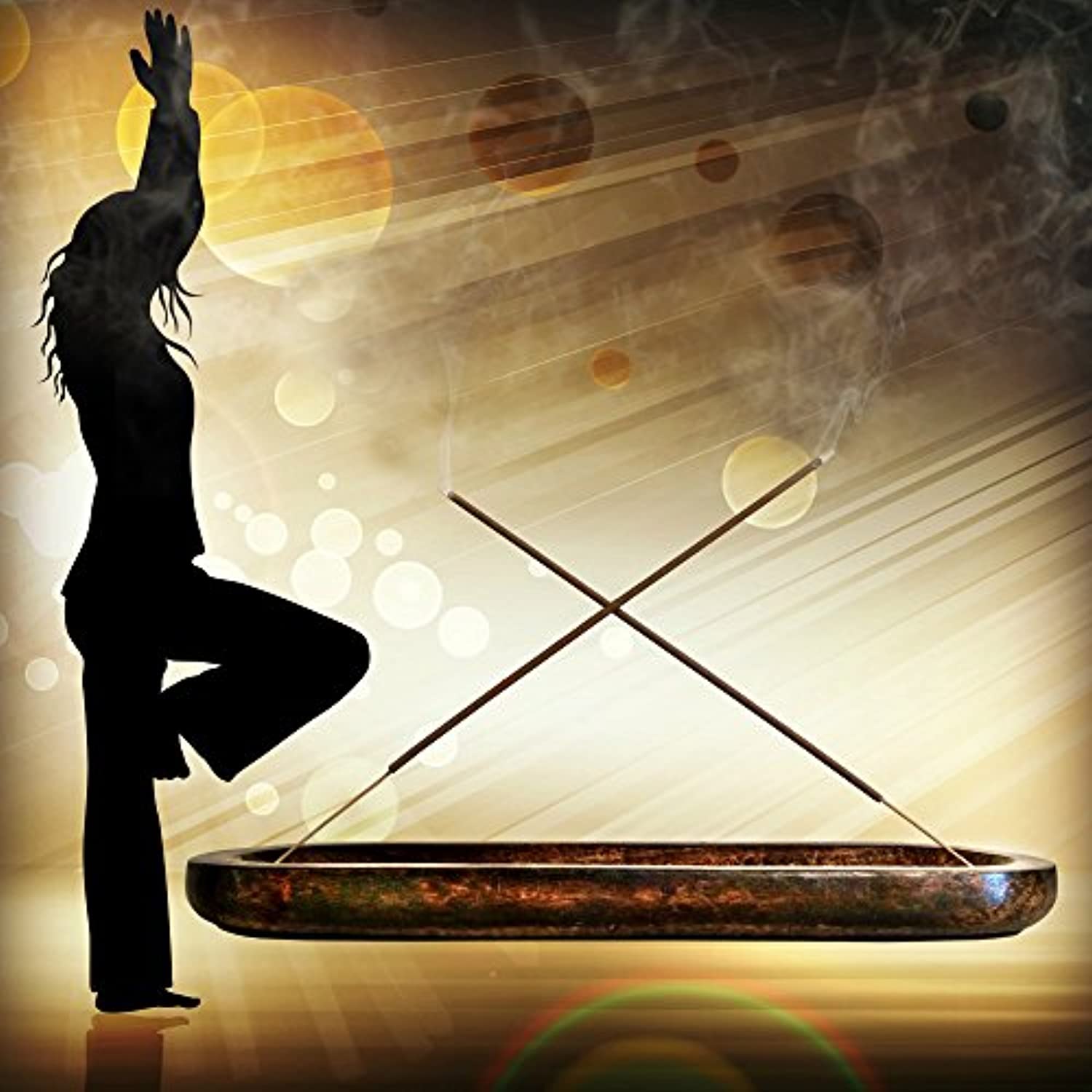 Quemador de incienso Gift Set – Mejor En Catching todas las cenizas, – Grande, Double Wide Holds 2 Sticks. trough-style Madera Ceniza Catcher y 20 – Varillas de incienso NUEVO de sensari