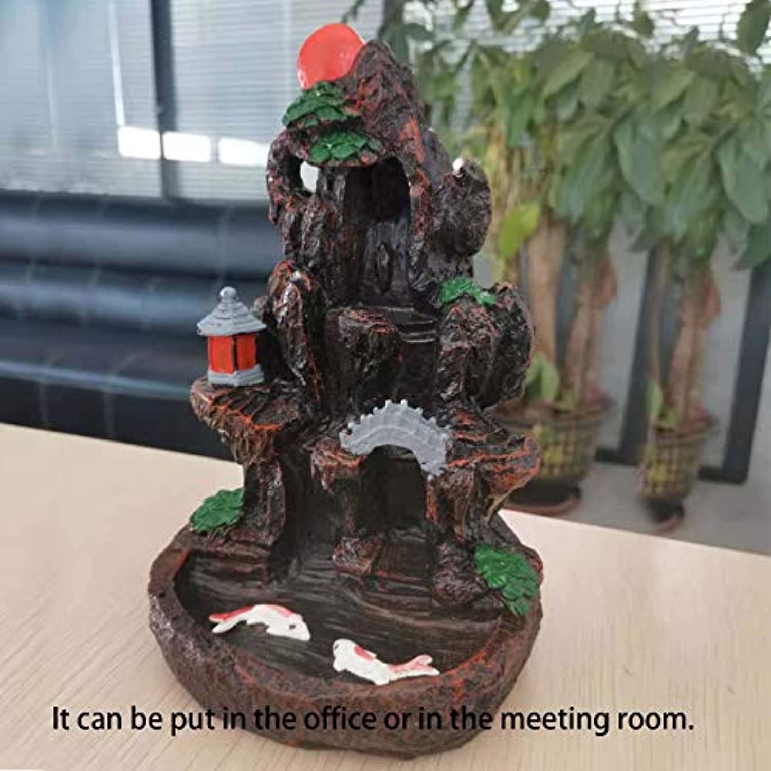 Quemador de cascada de incienso, de resina, cascada, reflujo, torre de montaña, quemador de rocalla, arroyo, aromaterapia, meditación, decoración con 120 conos de incienso y 30 varillas de incienso