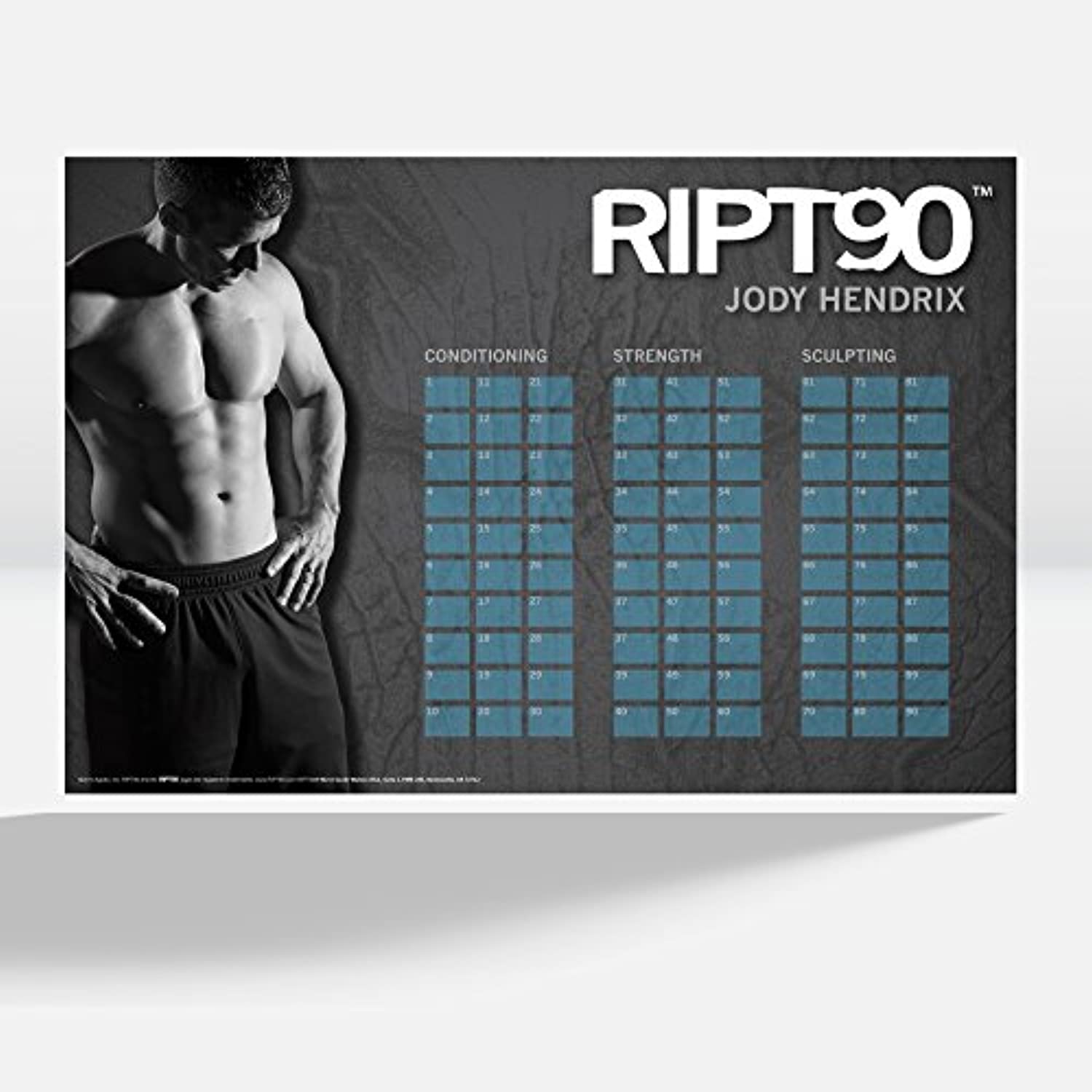 RIPT90: 14 DVD de programa de rutinas de ejercicio de 90 días + calendario de entrenamiento y guía fitness y plan de nutrición