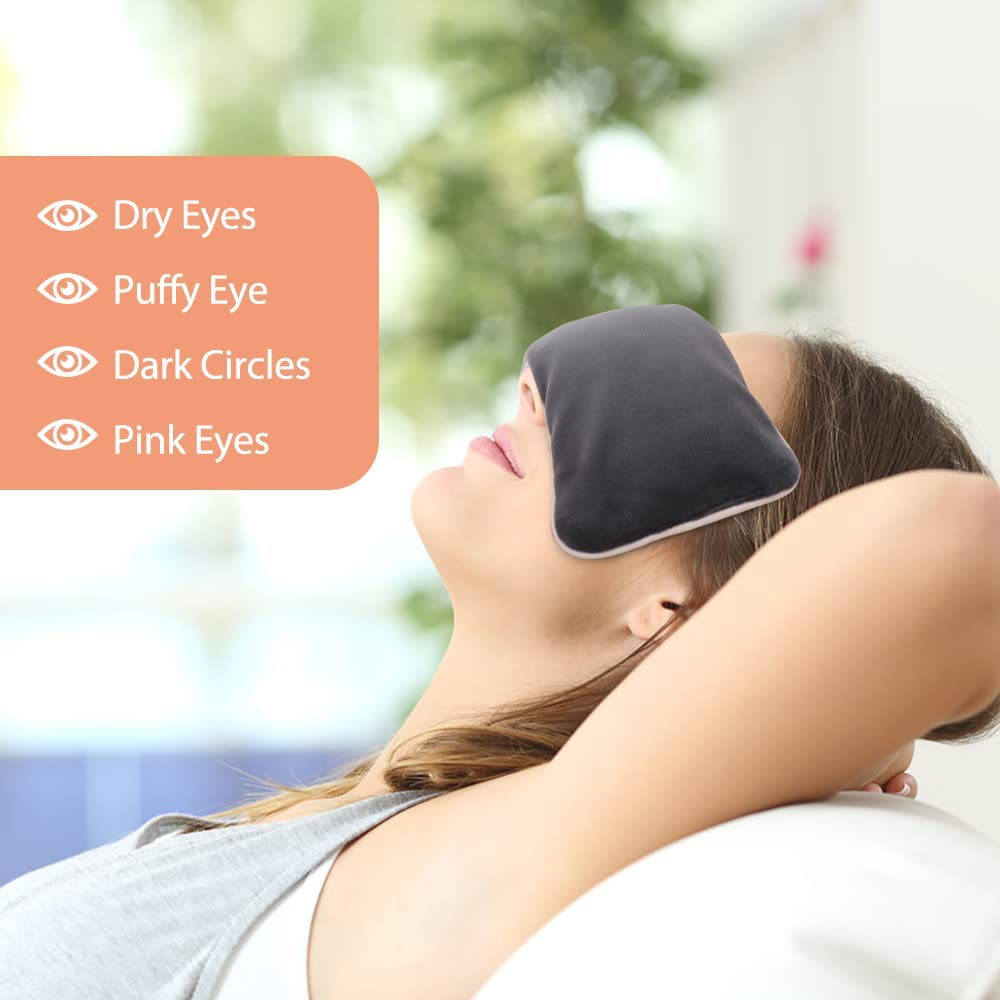 Comfheat Almohada de ojos lavanda para dormir, yoga, para microondas con compresa caliente con peso, para terapia de calor húmeda, para aliviar el dolor de compresión, ojos hinchados, migraña
