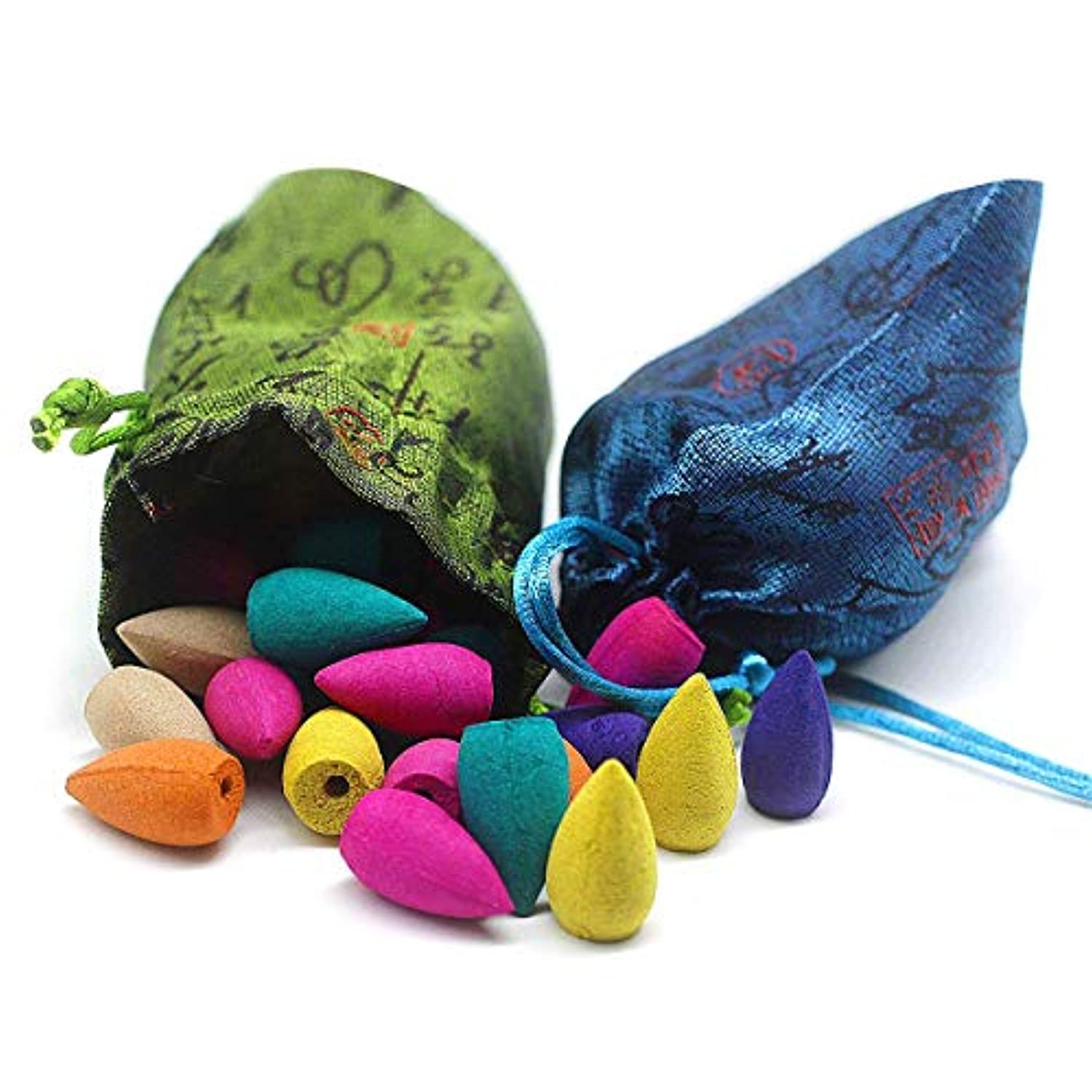 OTOFY - 70 conos de incienso mezclados con incienso y cascada, aroma a jazmín y ajo, incienso de Osmanthus mezclado con aroma natural (incienso de flujo de retorno)