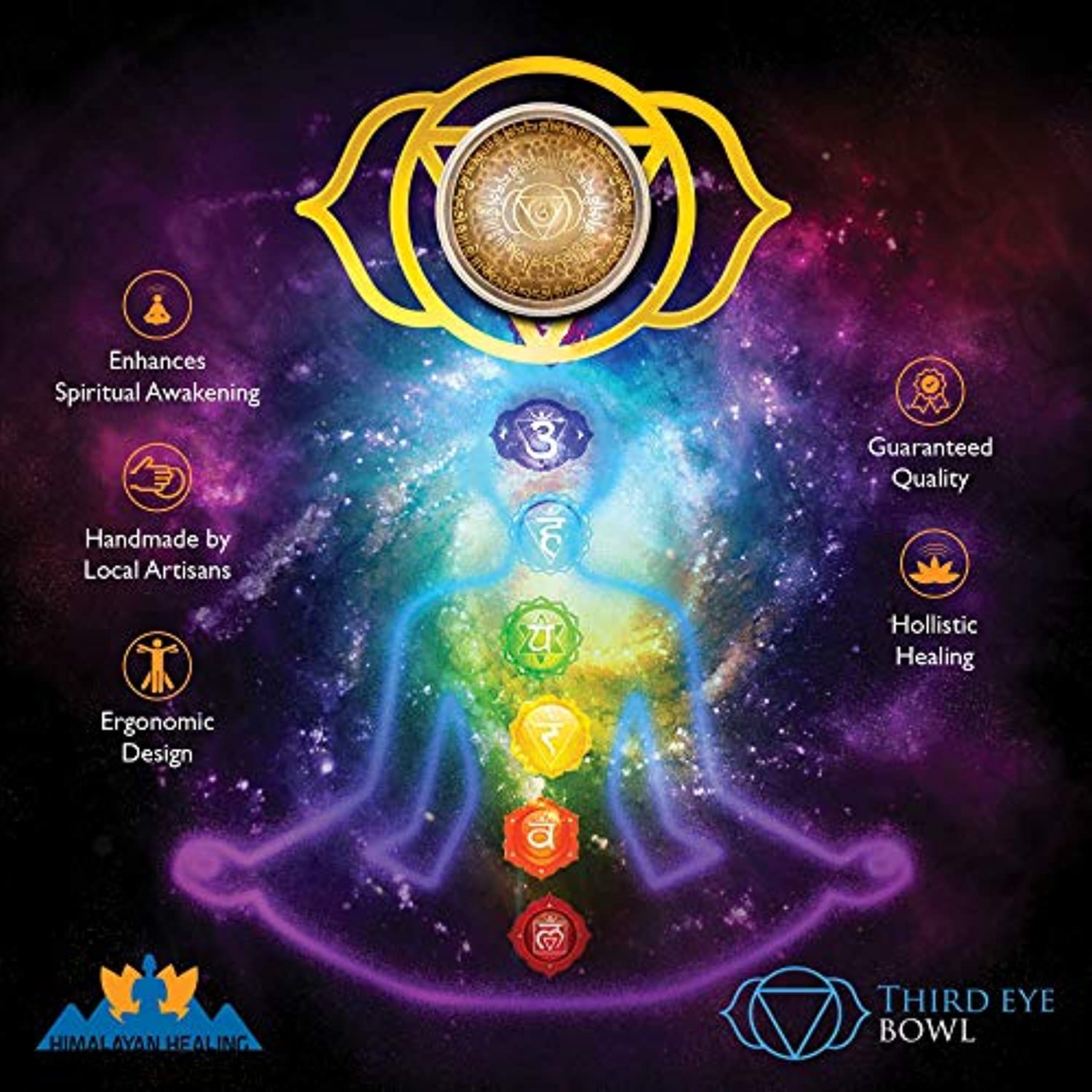 Set cuenco tibetano de 4.2 in con mantra budista sagrado y símbolo sagrado de Nepal. Diseño antiguo adecuado para yoga, meditación, sanación de sonido y equilibrio de chakras.