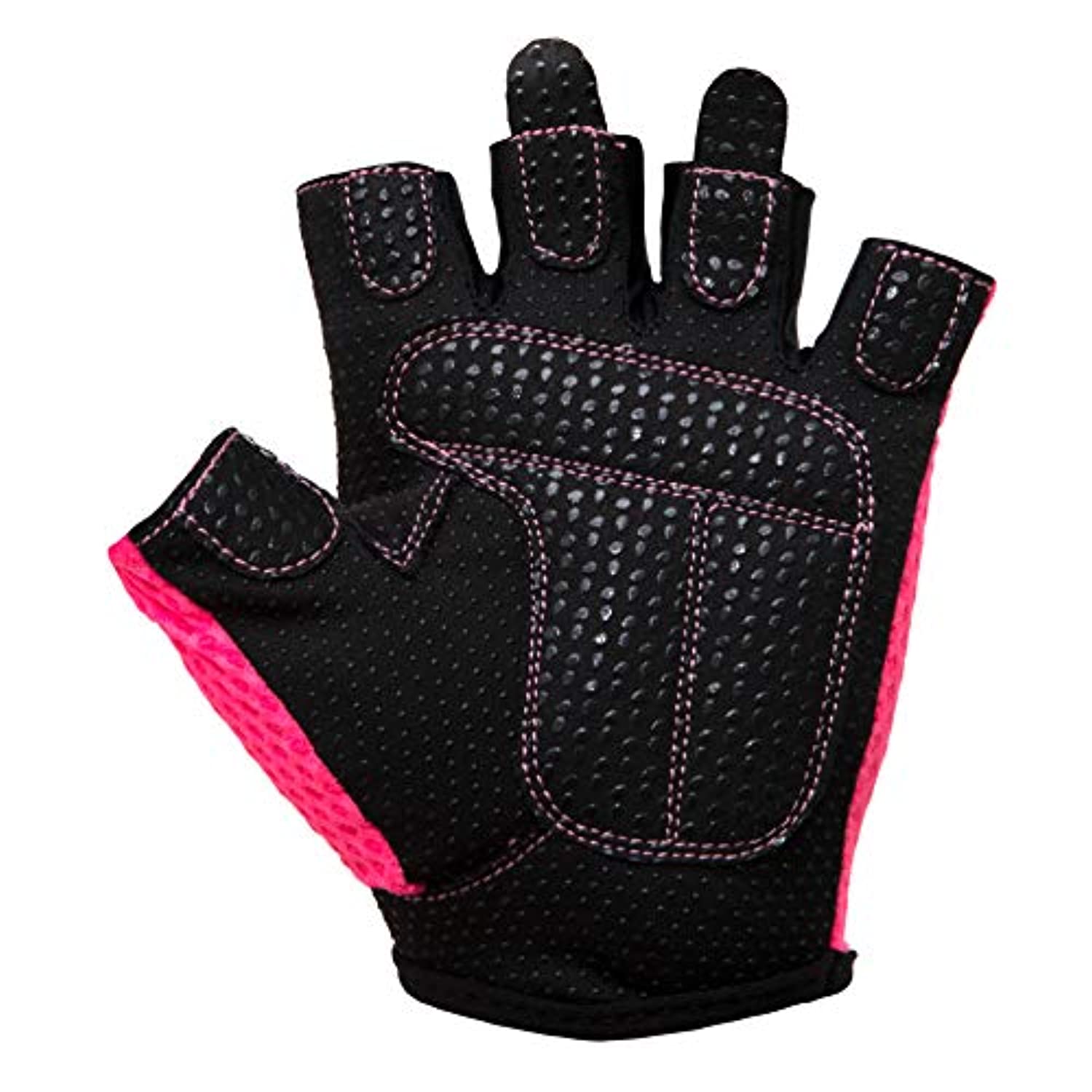 Contraband Pink Label 5307 - Guantes de elevación de malla de diamante para mujer (par) - Ligero vegano mediano acolchado microfibra Amara cuero con agarre de silicona