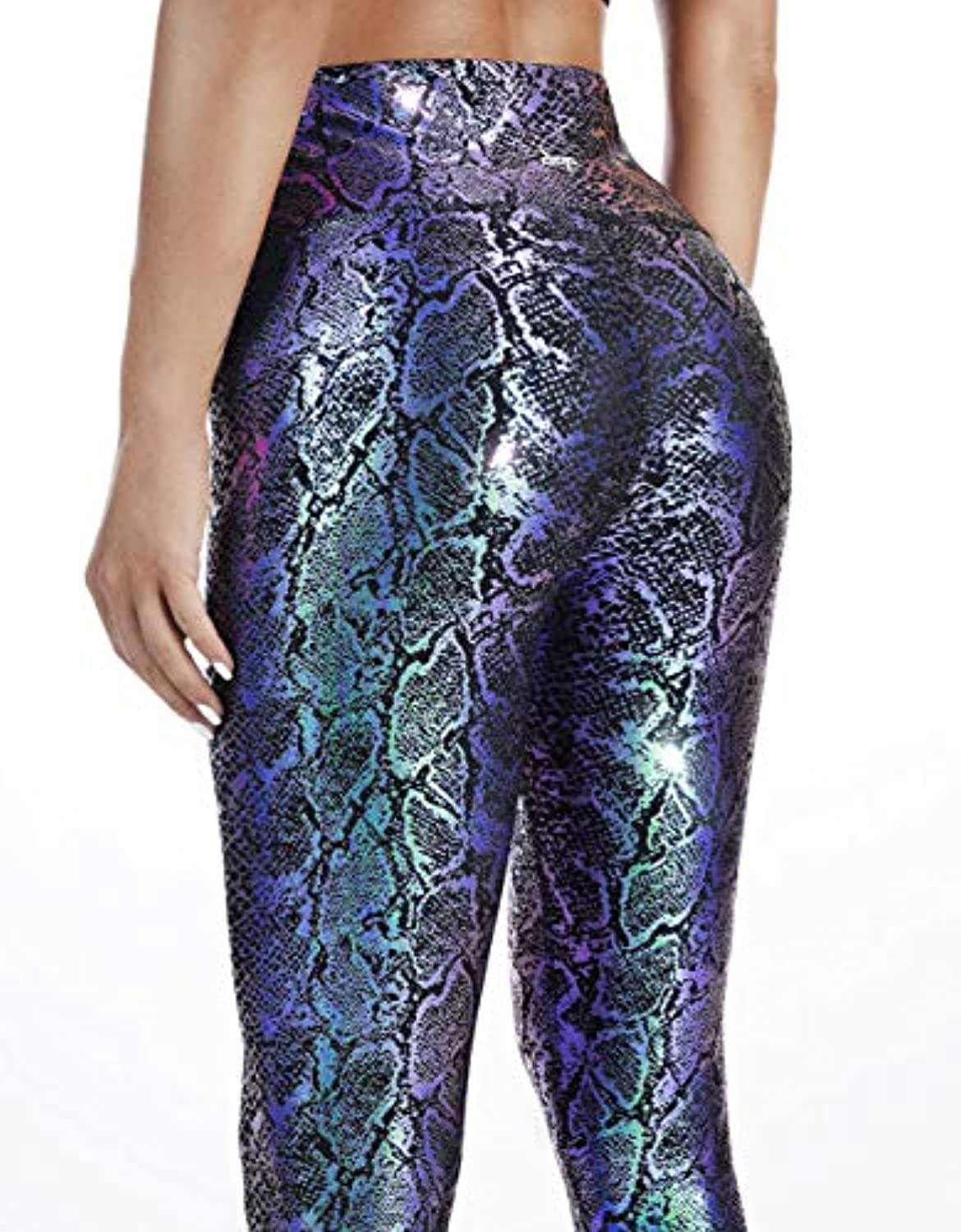 DOP DOVPOD Pantalones de yoga de talle alto con bolsillos patrón de entrenamiento deportivo running atlético Leggings