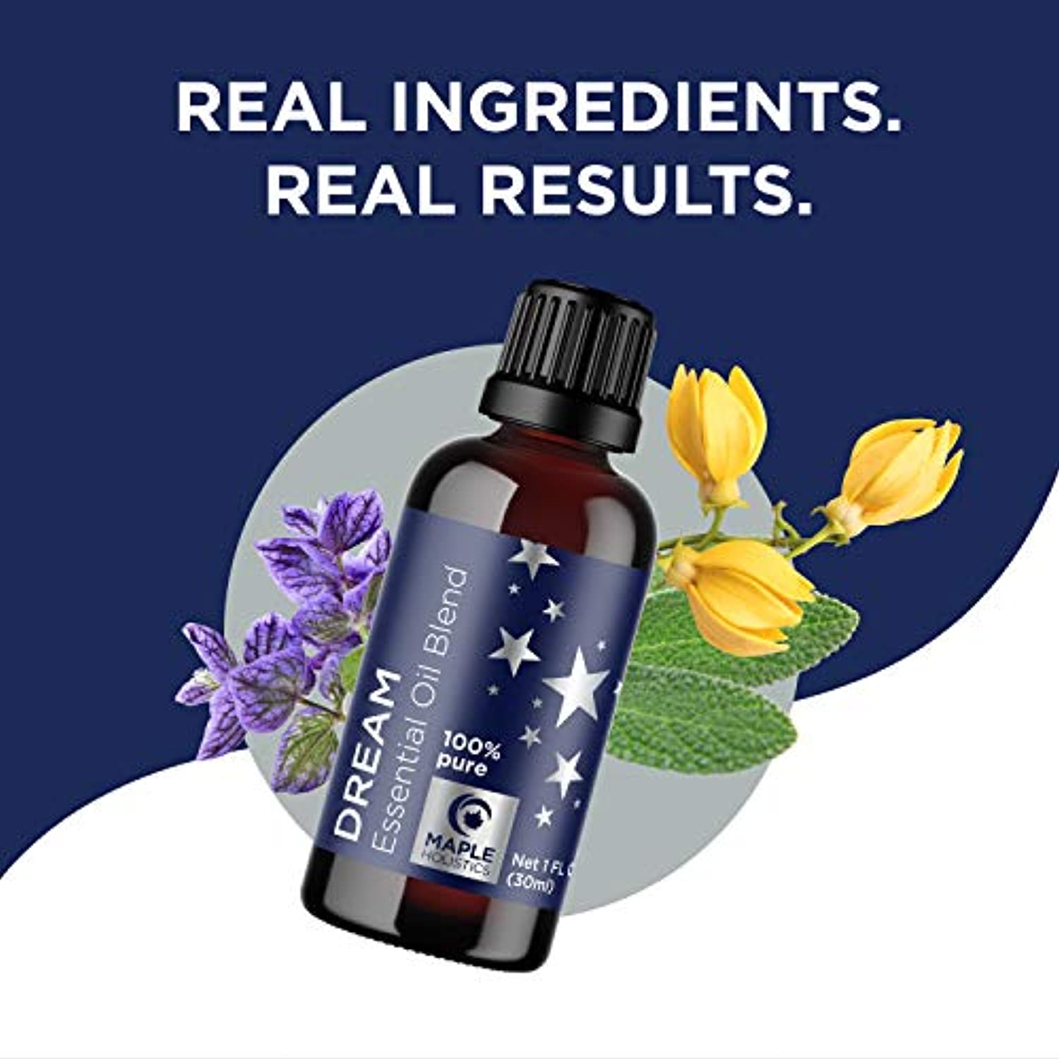 Aceites esenciales aromaterapia Sleep Aid – Pure Ylang Ylang manzanilla salvia y lavanda Aceites esenciales para difusor – Apoyo al estado de ánimo Aceites de aromaterapia para aliviar el estrés Ayuda al sueño Alivio de ansiedad natural