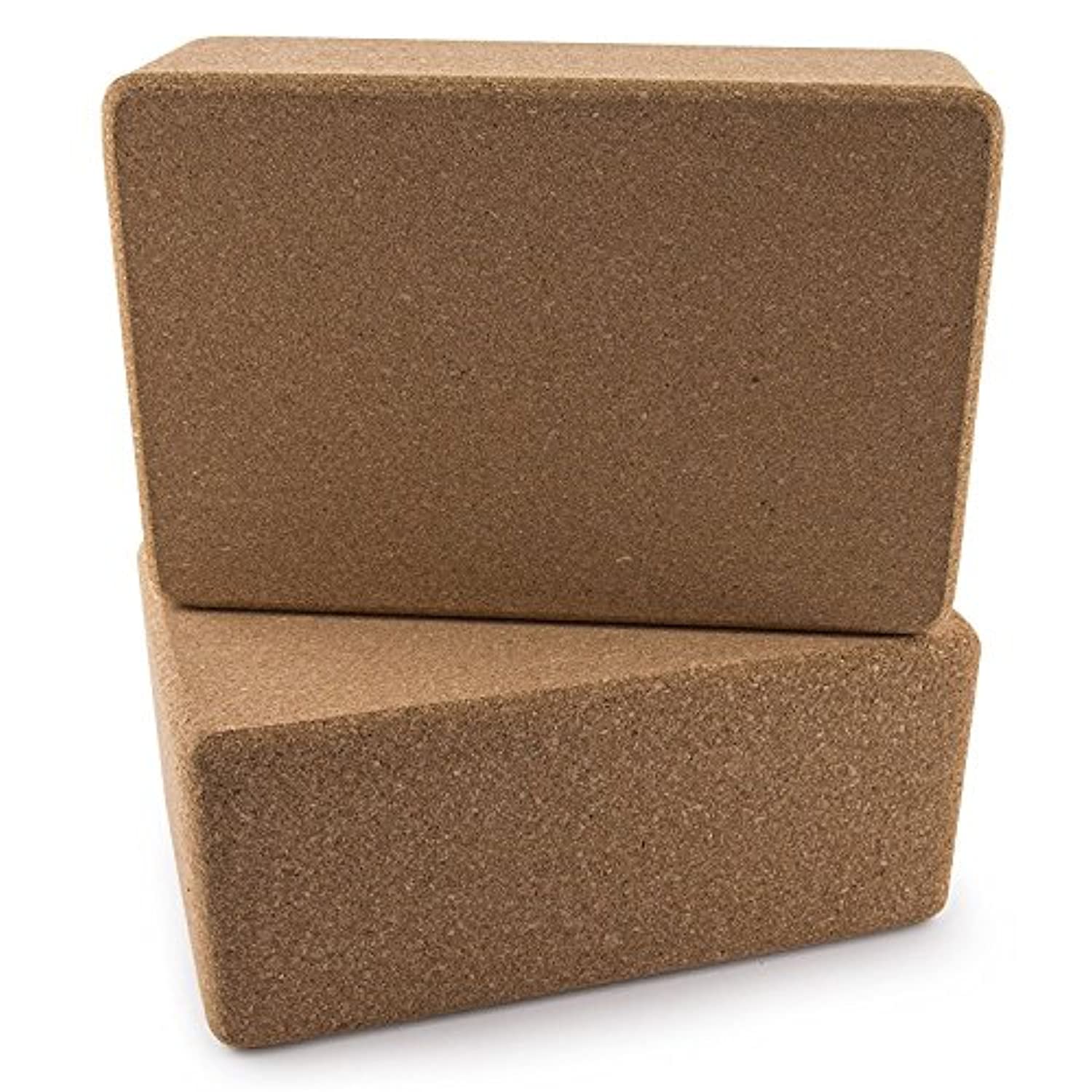 DA VINCI Juego de 2 bloques de yoga de corcho natural de alta densidad 9 x 6 x 4 pulgadas cada uno