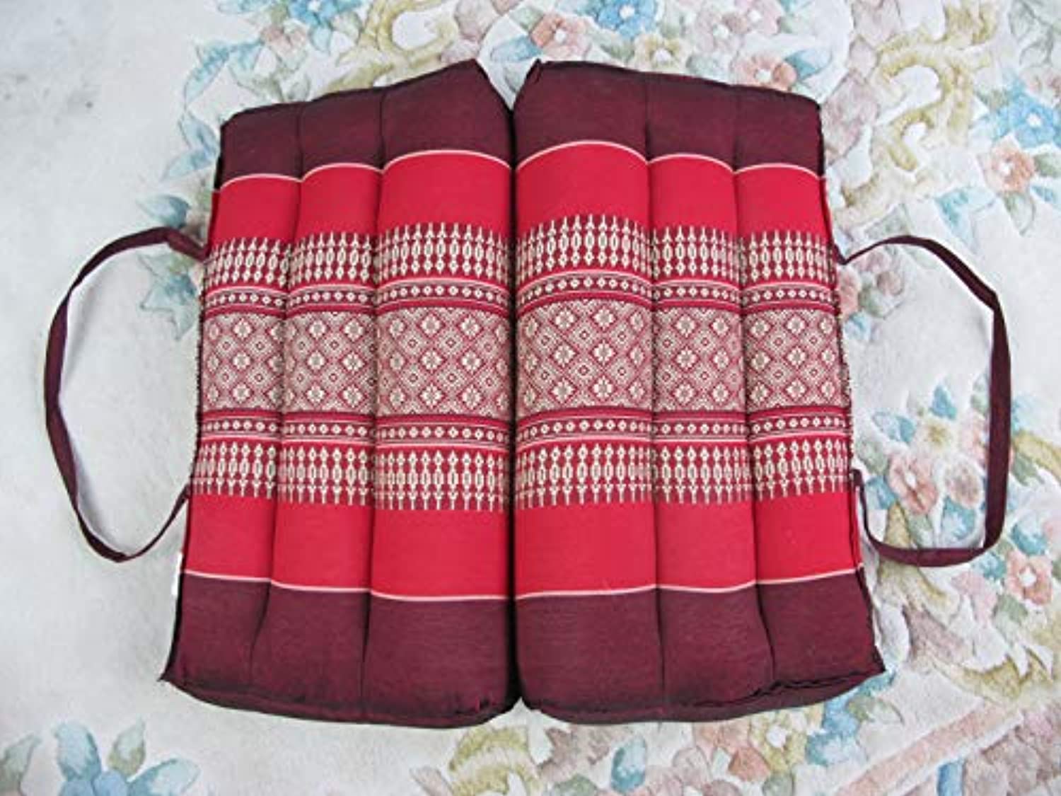 Cojín de meditación plegable Land of Simple Treasures – Almohada extra firme para yoga – Relleno de fibra tailandesa natural de Kapok – piso convertible, asiento para silla
