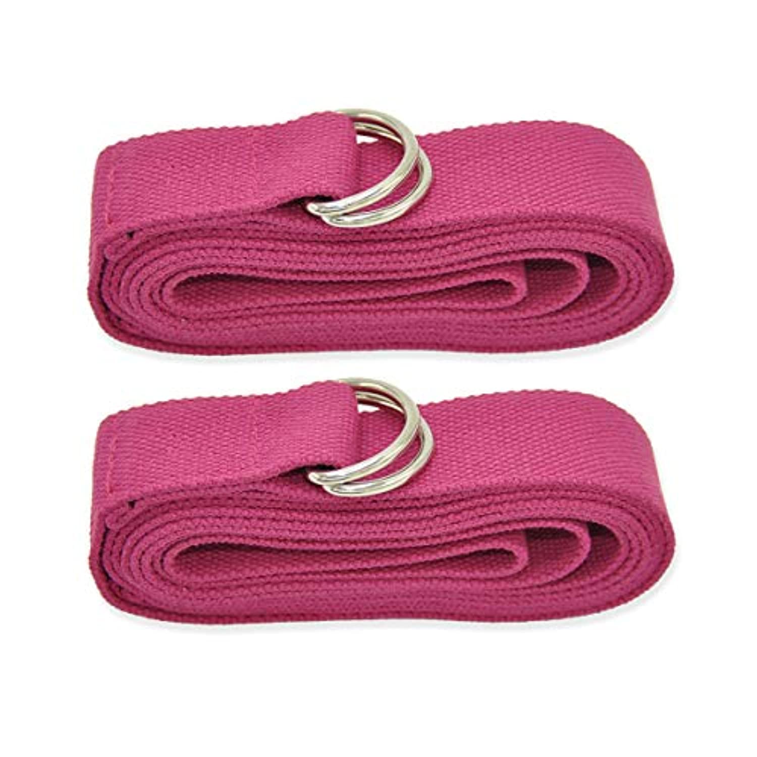 Correa de yoga extralarga de 98.8 in, fabricada con el mejor algodón duradero, hebilla de metal ajustable con anilla en D para estiramiento de flexibilidad, física y terapia, 2 unidades