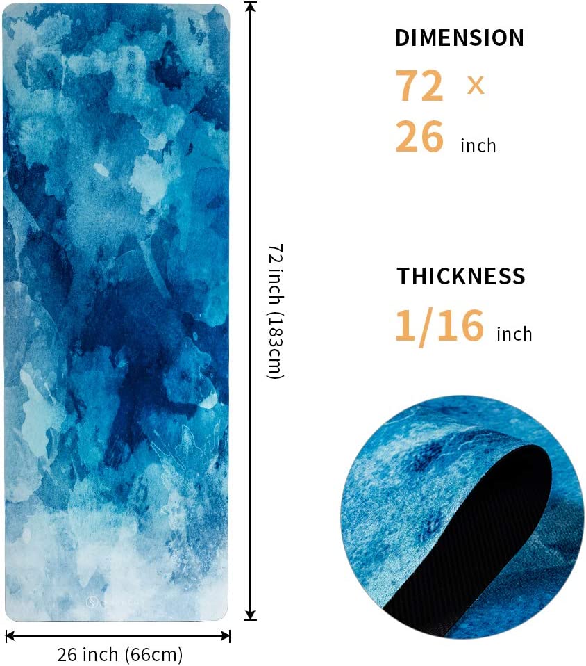 Esterilla de yoga SNAKUGA, esterilla de ante antideslizante con bolsa de transporte, esterilla de fitness multiusos con superficie antidesgarro de alta densidad para mujeres, ideal para entrenamiento de pilates (72