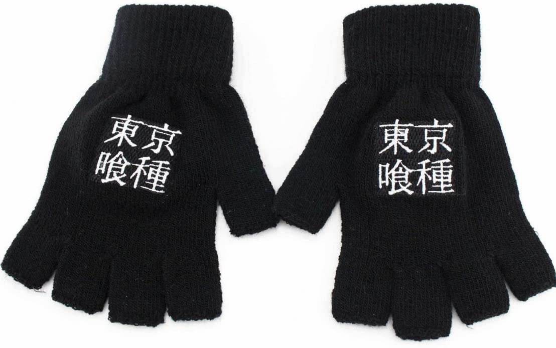 qiroseonly Anime Series Yoga Pilates Ejercicio Fingerless Guantes de agarre guantes de punto negro