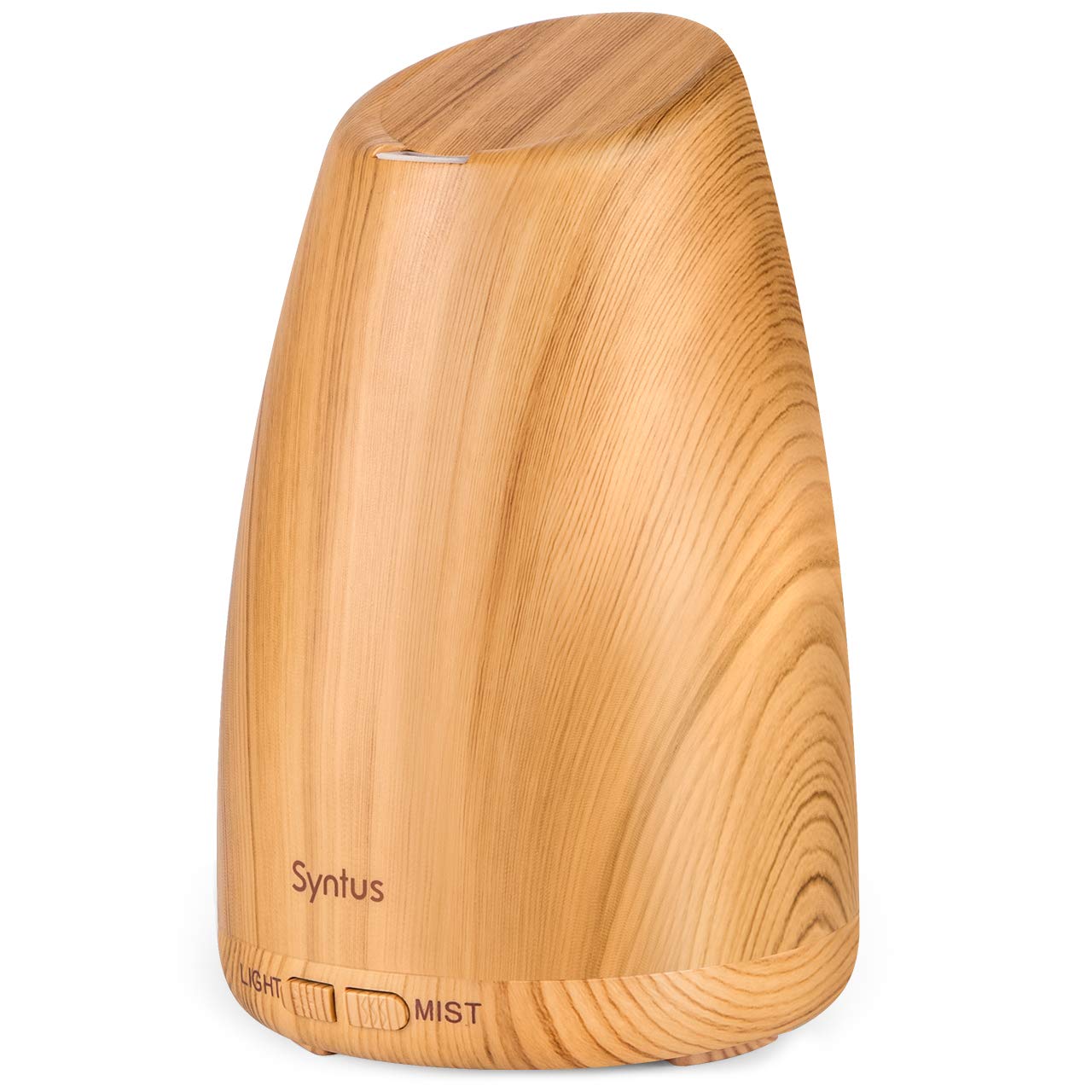 Syntus Difusor de aceite esencial de 5.1 fl oz, difusor ultrasónico de grano de madera con modo de niebla ajustable y apagado automático sin agua para oficina en casa