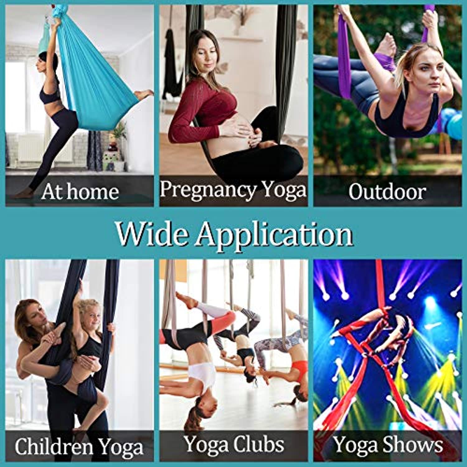 DASKING Deluxe - Juego de hamaca para yoga (16.4 ft, incluye anillo tórico, tela y guía)